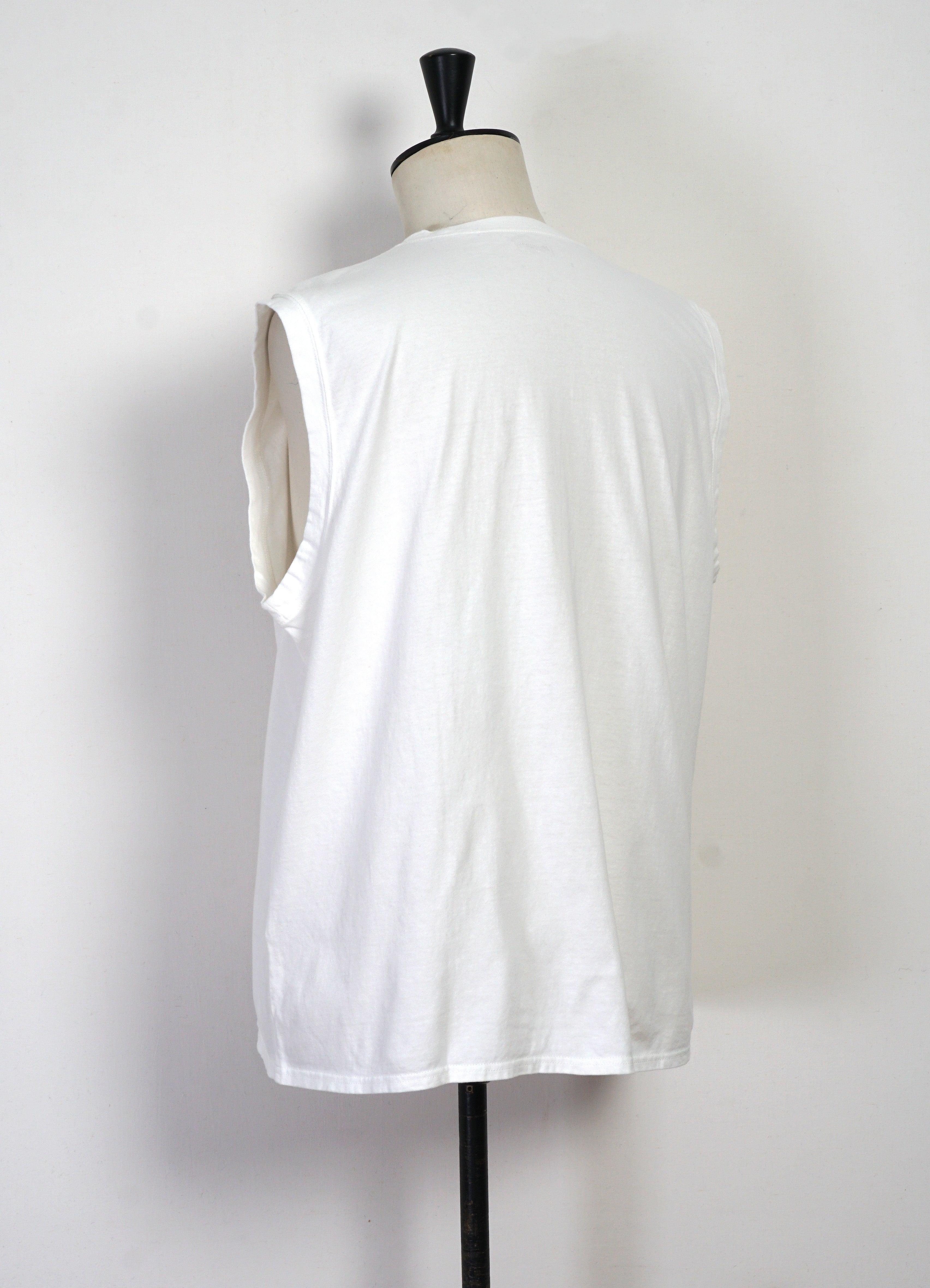 MONKEY AMIGOS | 20/- Sleeveless Big T Jersey | White