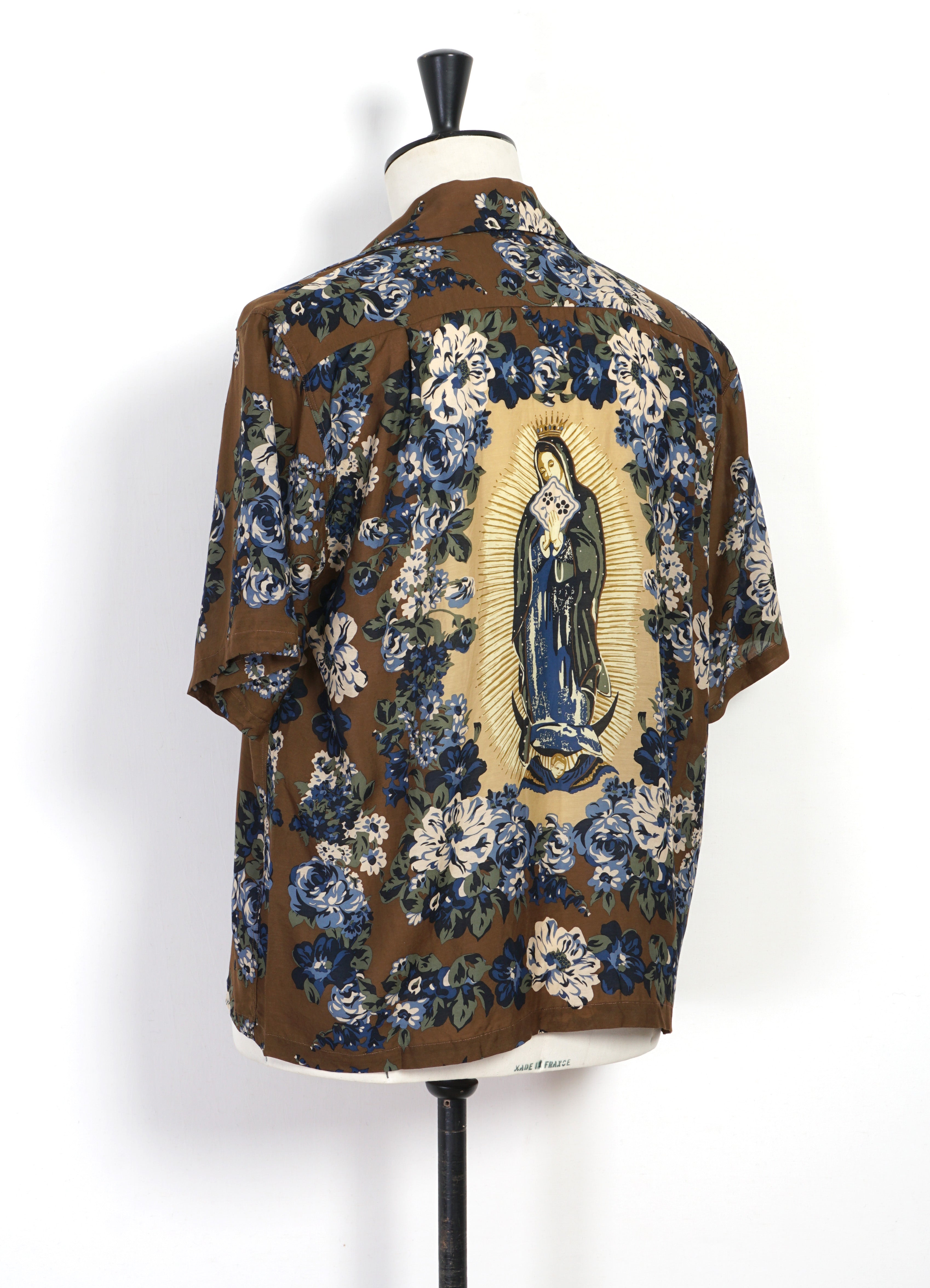 CHAMPETRE MARIA WRANGLE | Silk & Cupra Aloha Shirt | Brown/Khaki