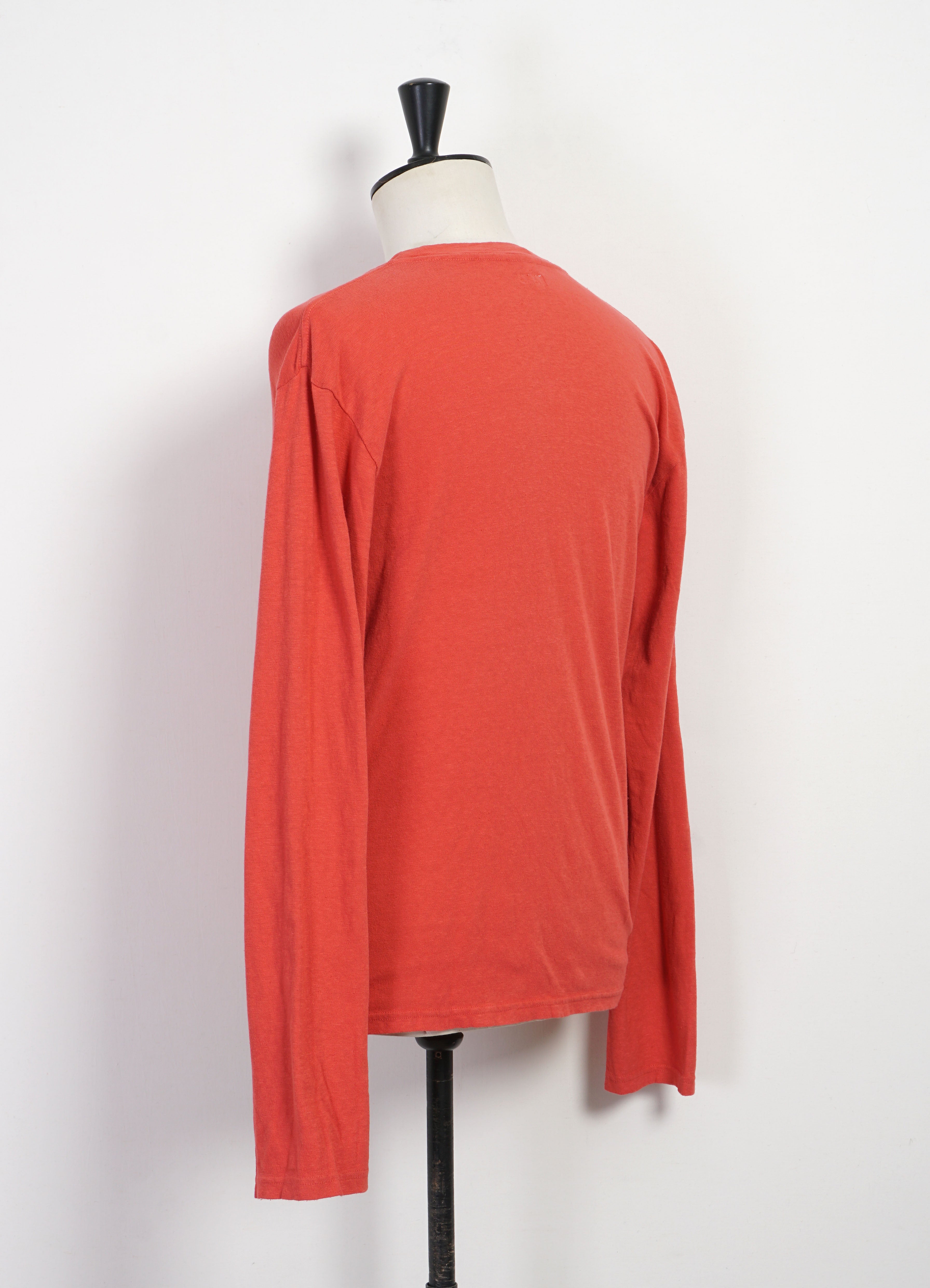 BISCUIT | Gauze Jersey Pocket Long Sleeve T | Red