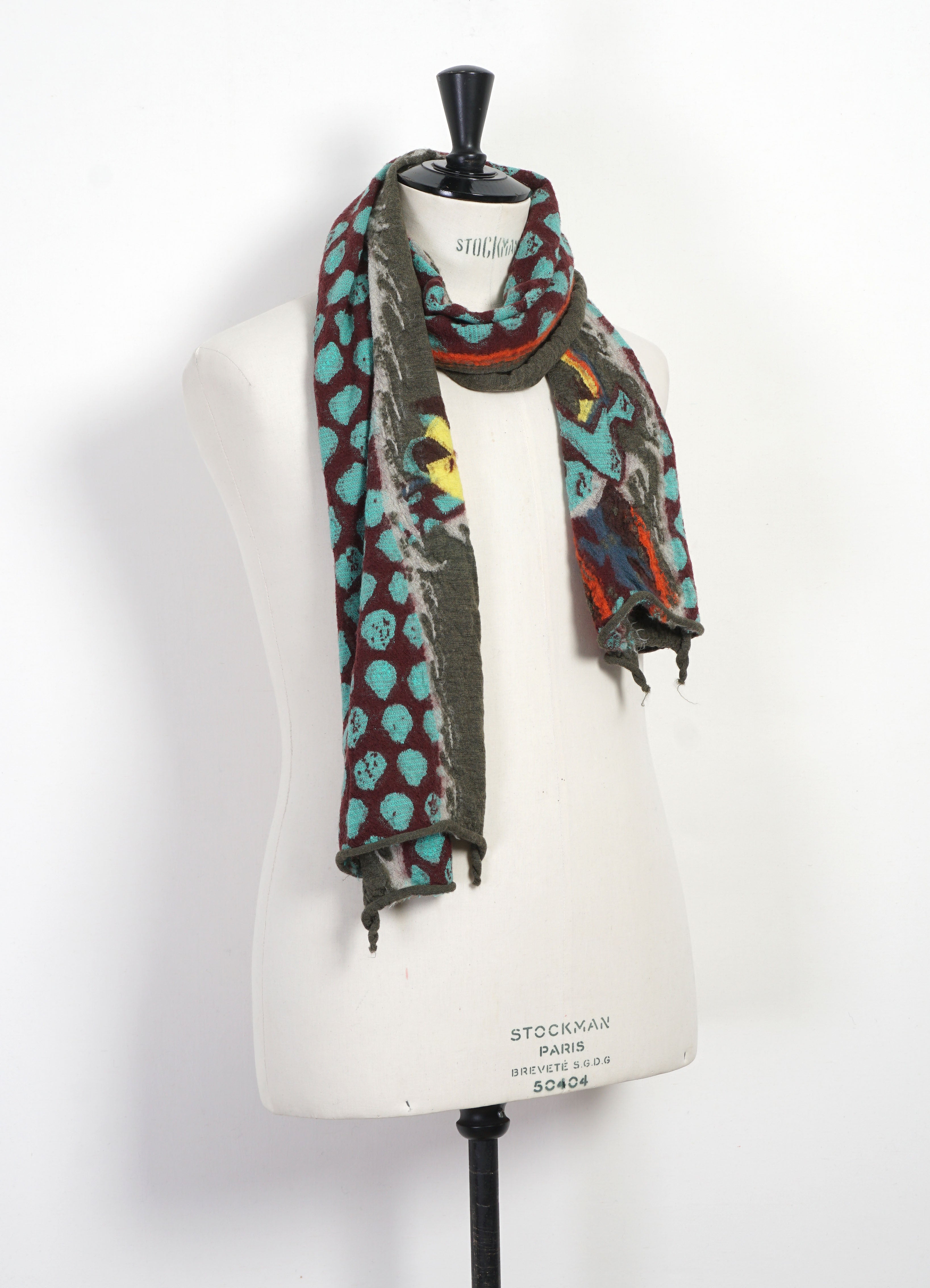 DRAGON DANCE & RAINBOWY | Compressed Wool Scarf | Khaki