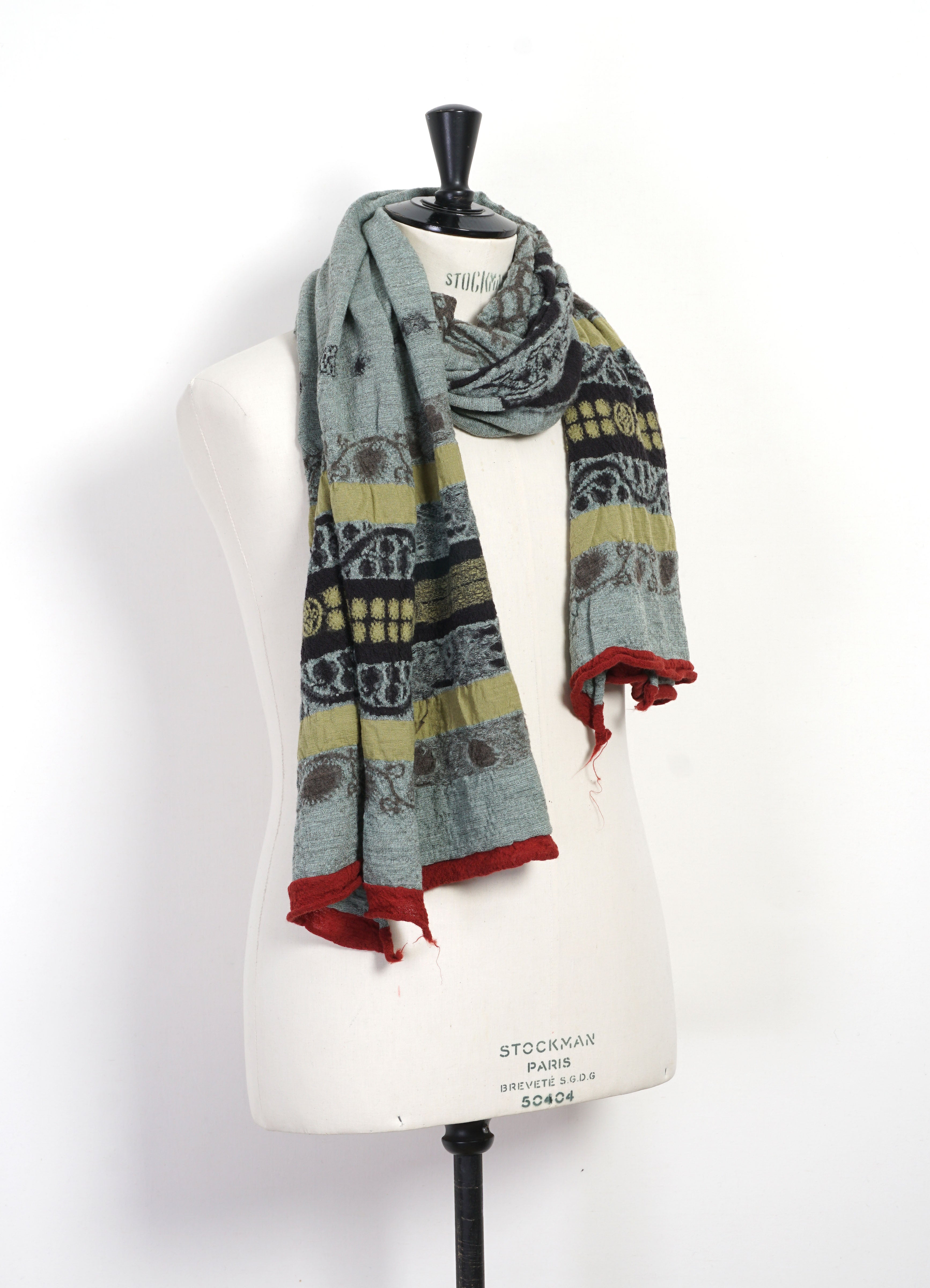 COPTIC SKULL | Compressed Wool Scarf | Green