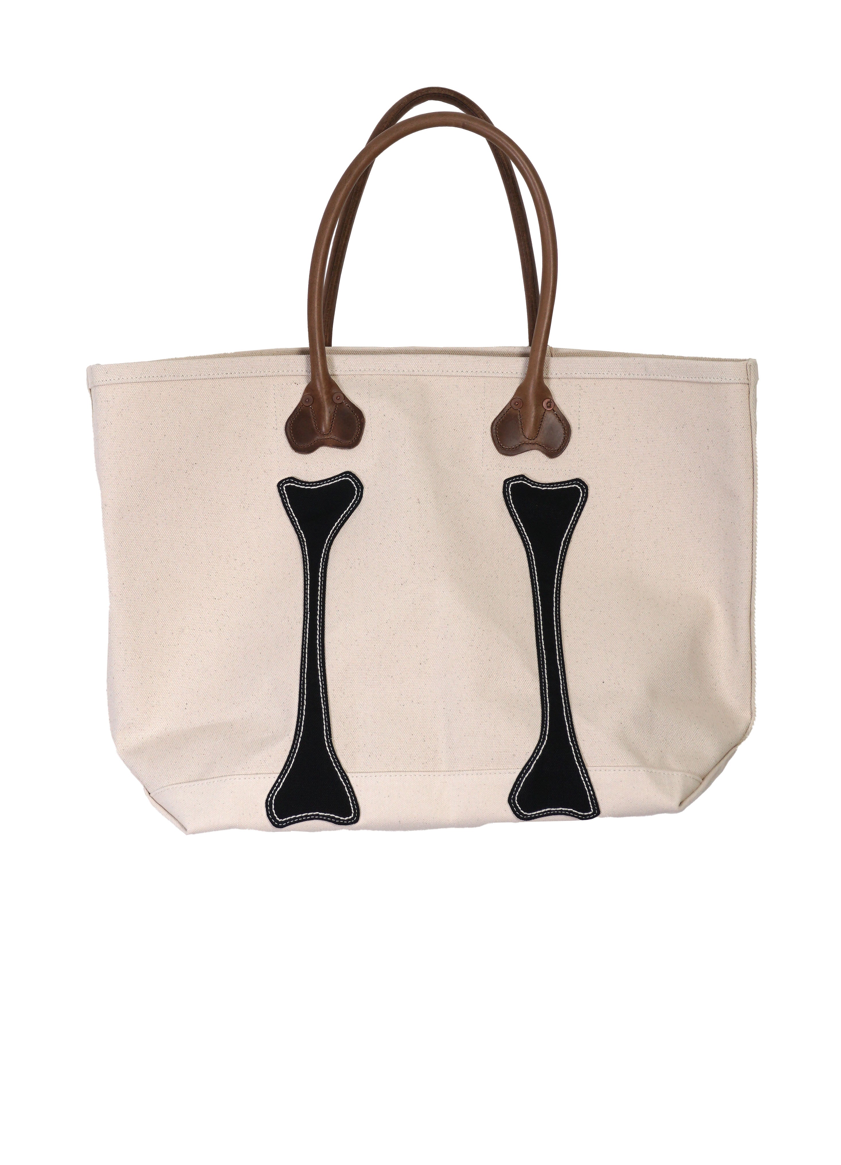KOTSU KOTSU | #4 Canvas Tote Bag (M) | Ecru/Black
