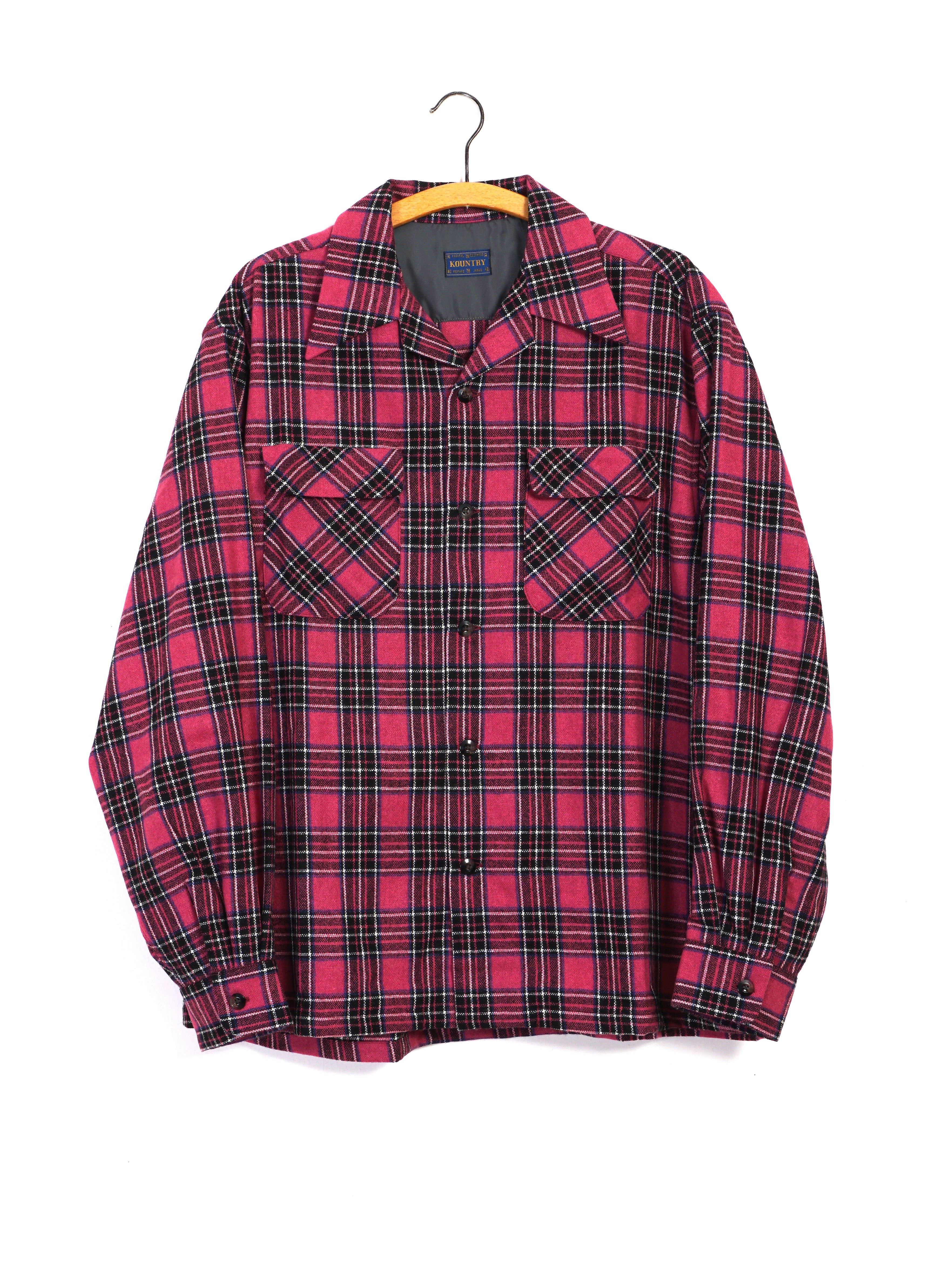 BOARD SHIRT | Checkered Wool Shirt | Pink
