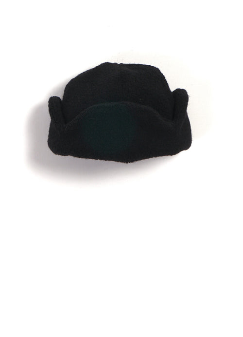 Recycled Wool Flight Cap With Earflaps | Black