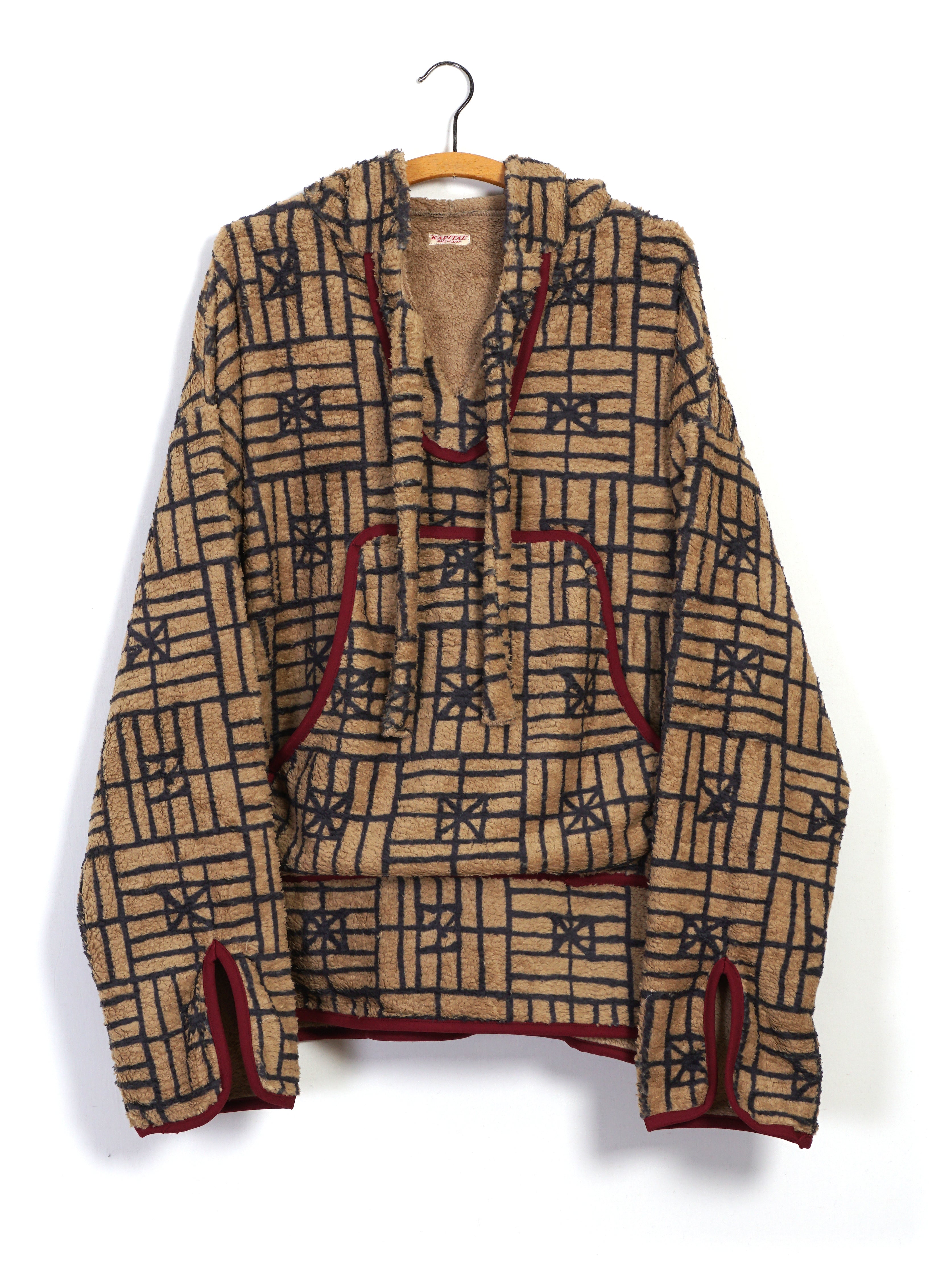 Kapital Jacquard Fleece Jacket In Beige