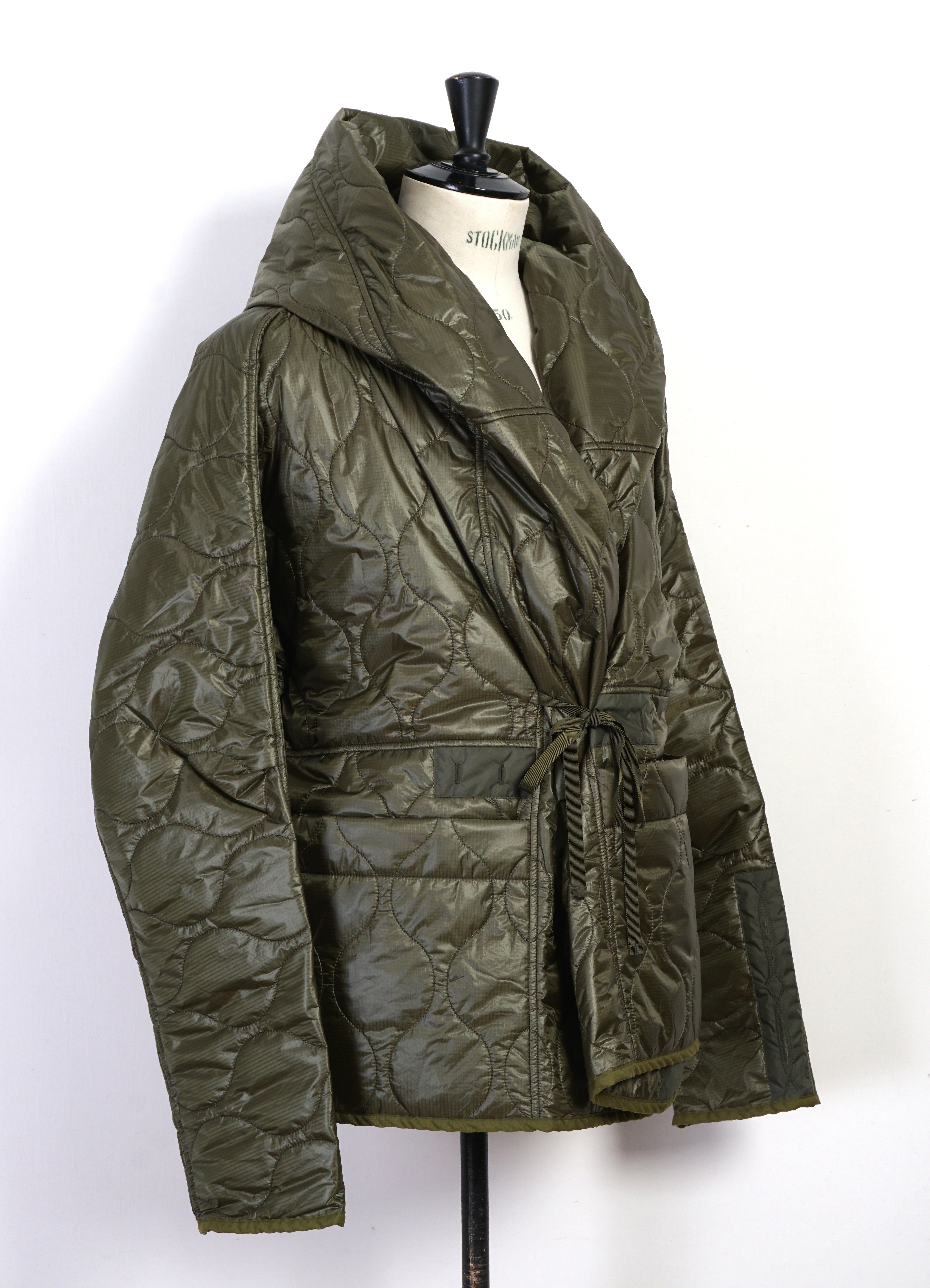 RING COAT | Quilted Nylon Jacket | Khaki