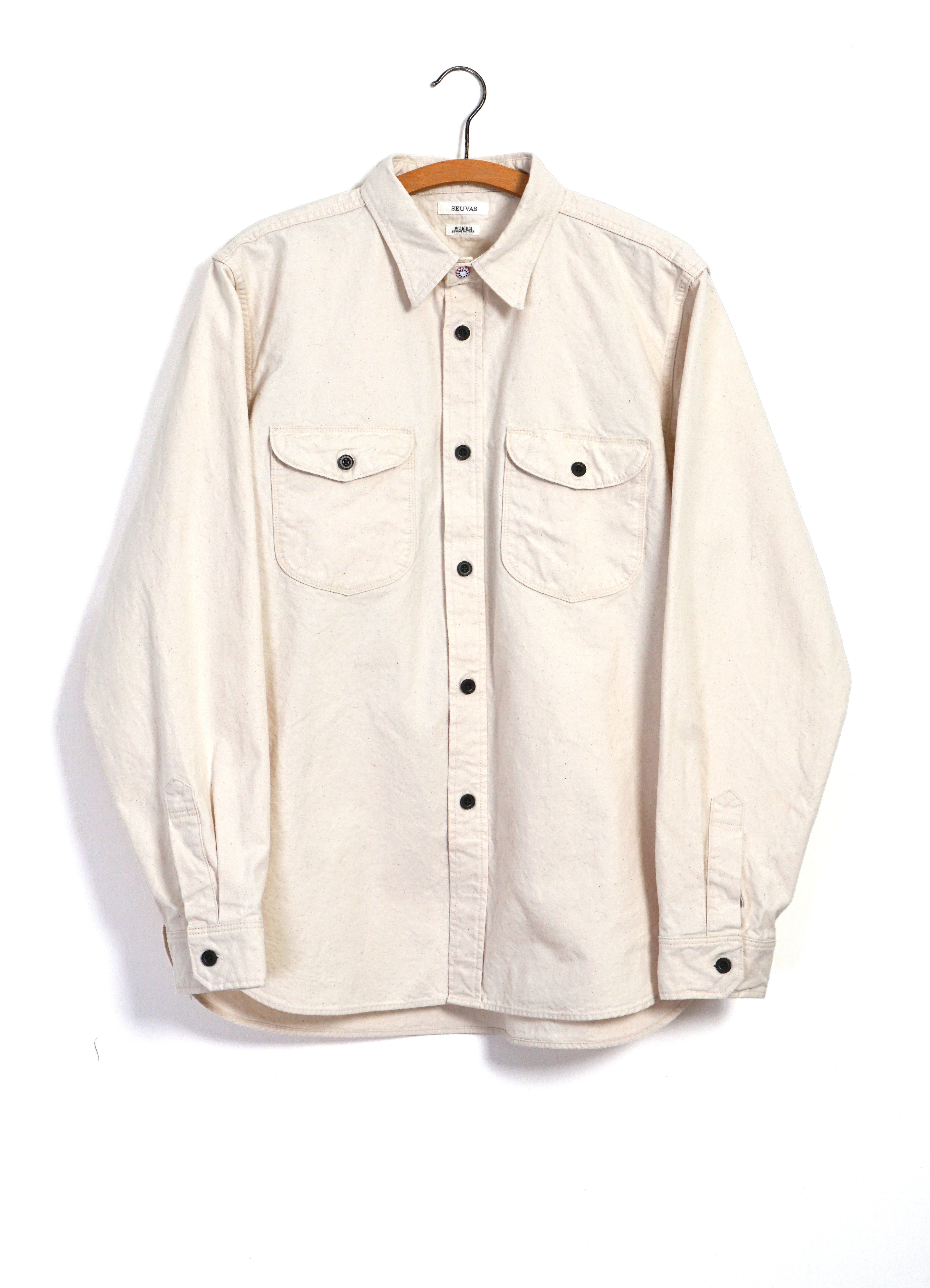 8oz Canvas Flap Work Shirt | Natural – HANSEN Garments