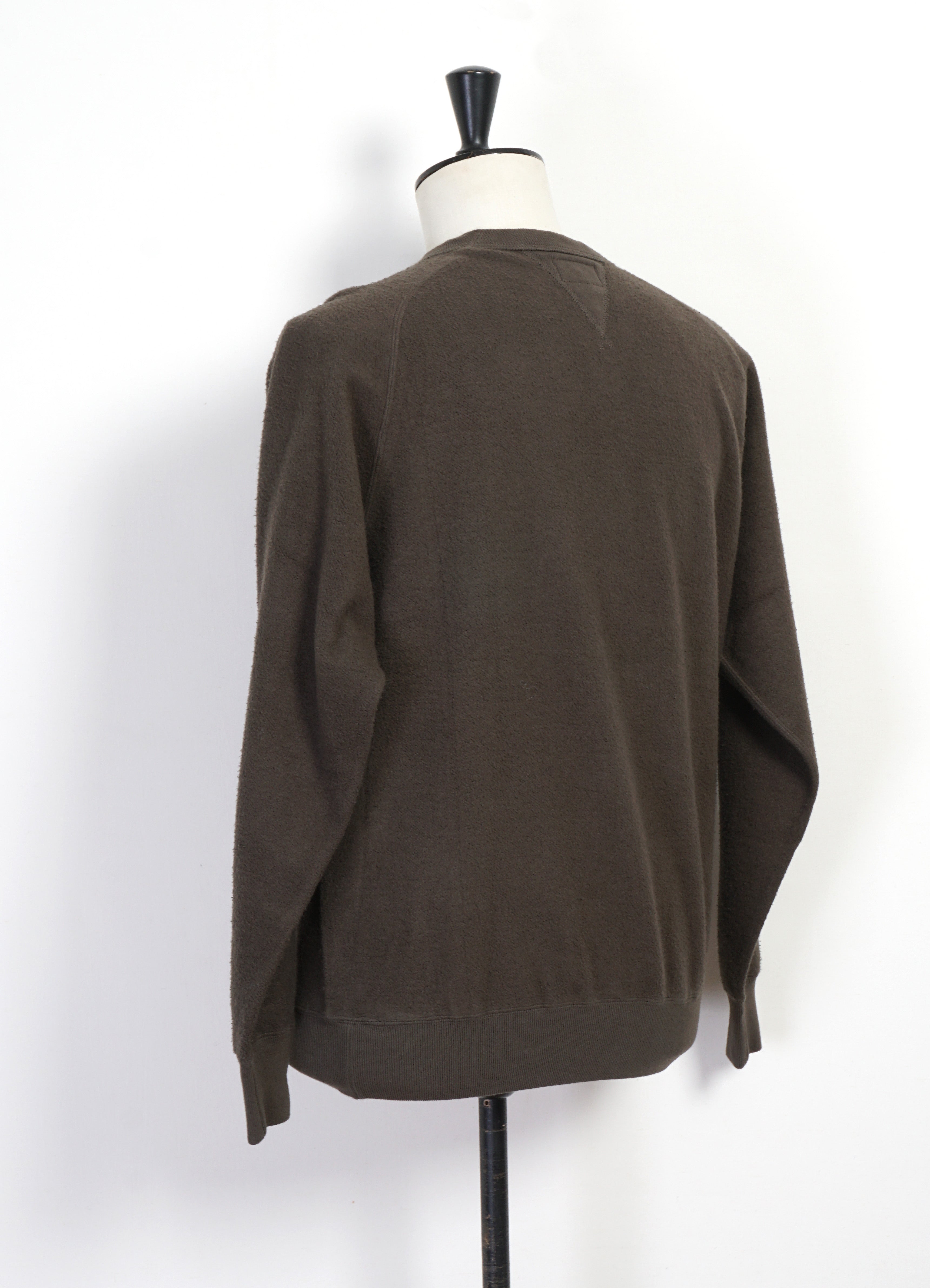 ANAMAUP | Brushed Fleece Crewneck | Black Olive