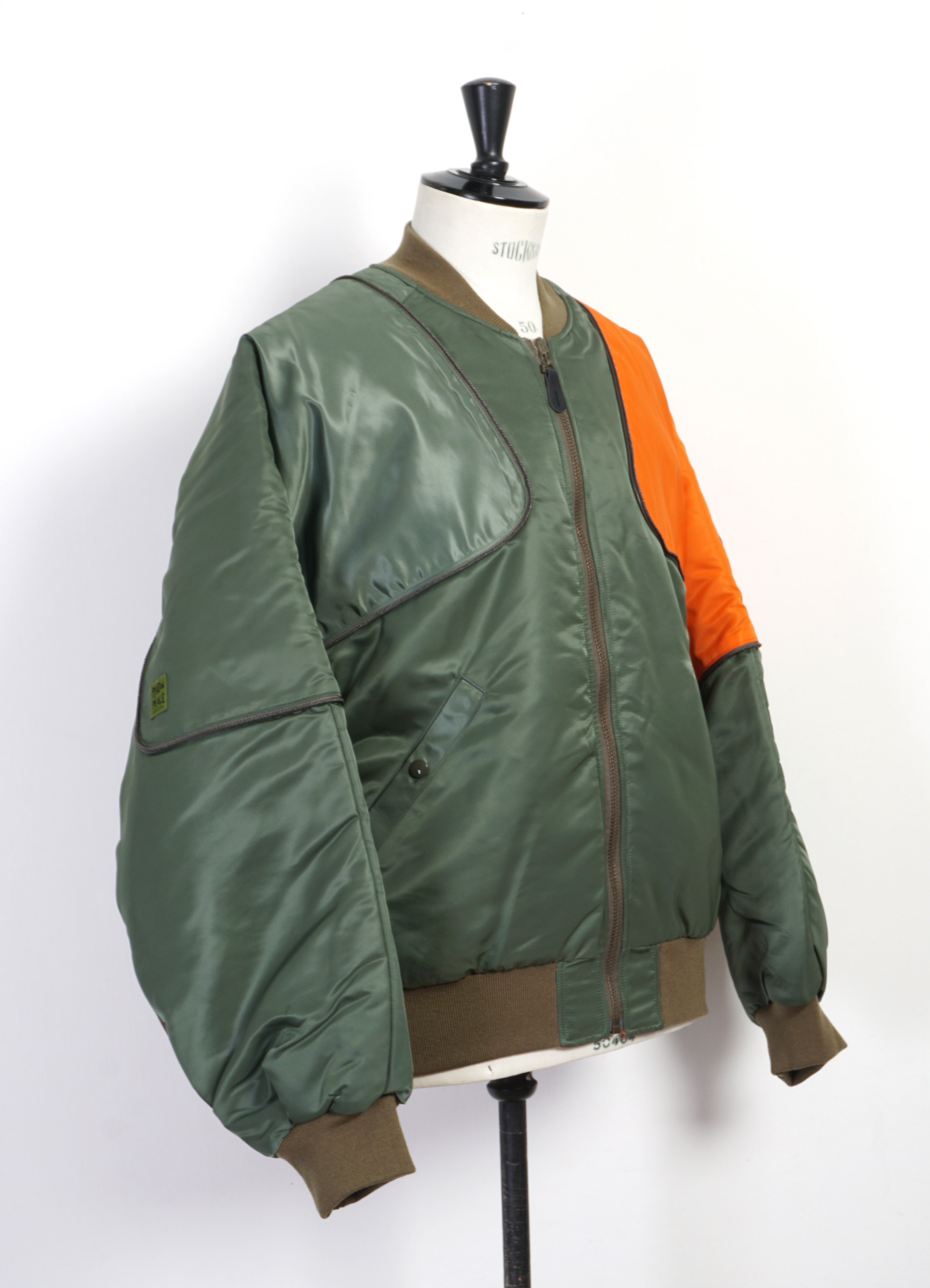 MA-1 SHAM BOMBER | Two-tone Shell Padded Jacket | Khaki – HANSEN