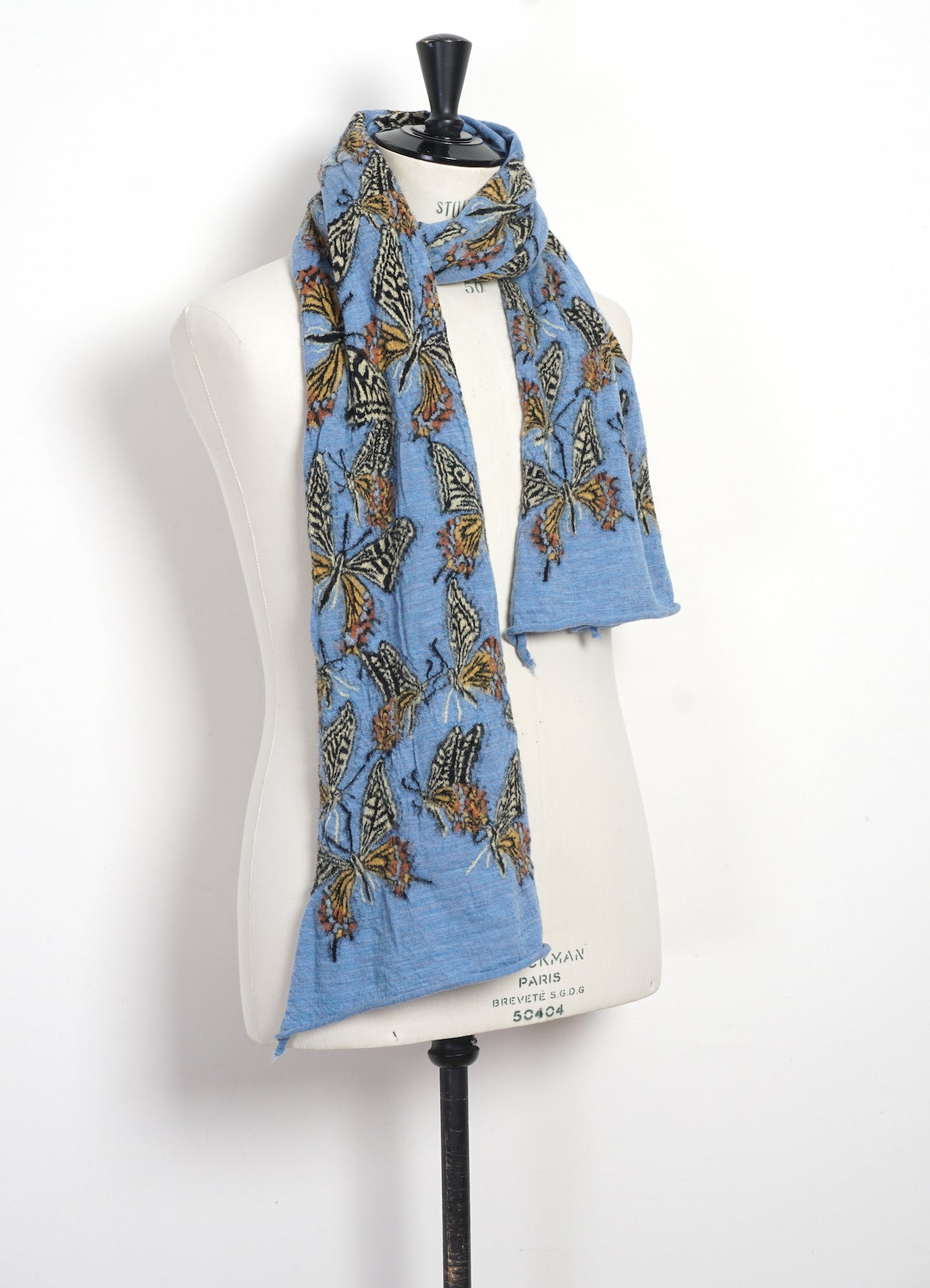BUTTERFLY | Compressed Wool Scarf | Sax