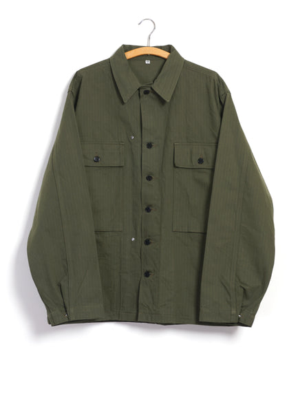 HERRINGBONE TWILL JACKET | Olive – HANSEN Garments