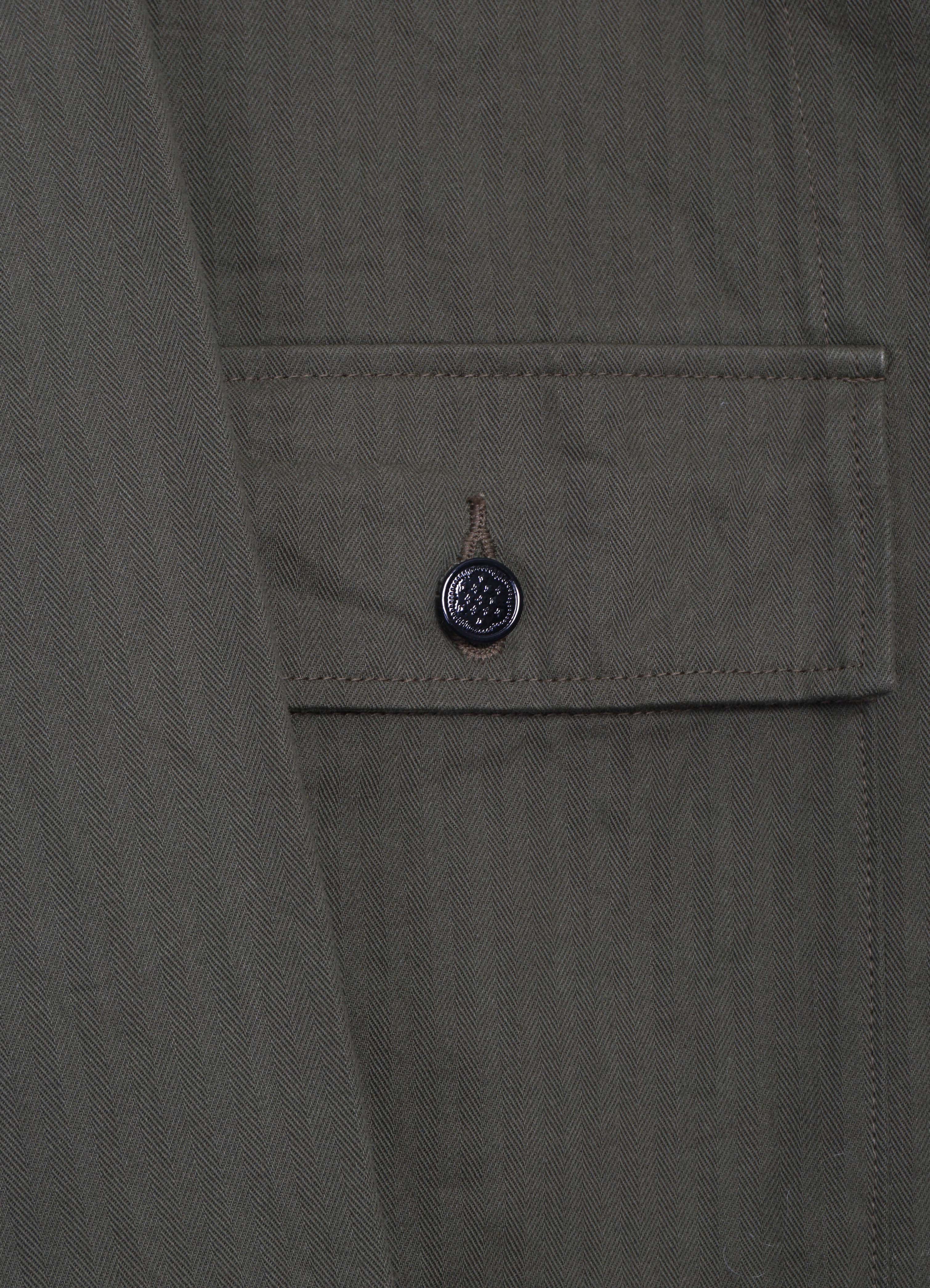 HERRINGBONE TWILL JACKET | Olive
