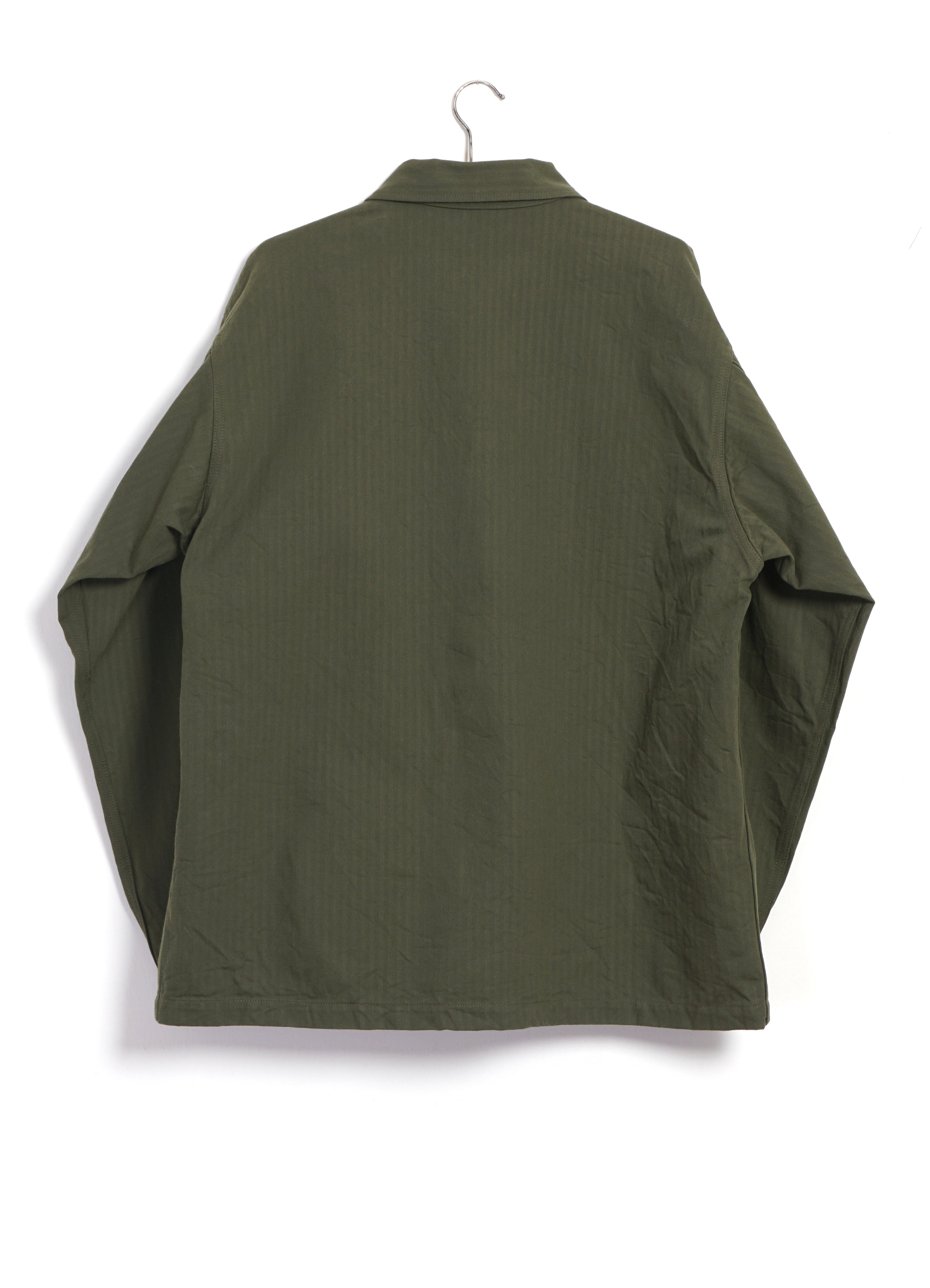 HERRINGBONE TWILL JACKET | Olive