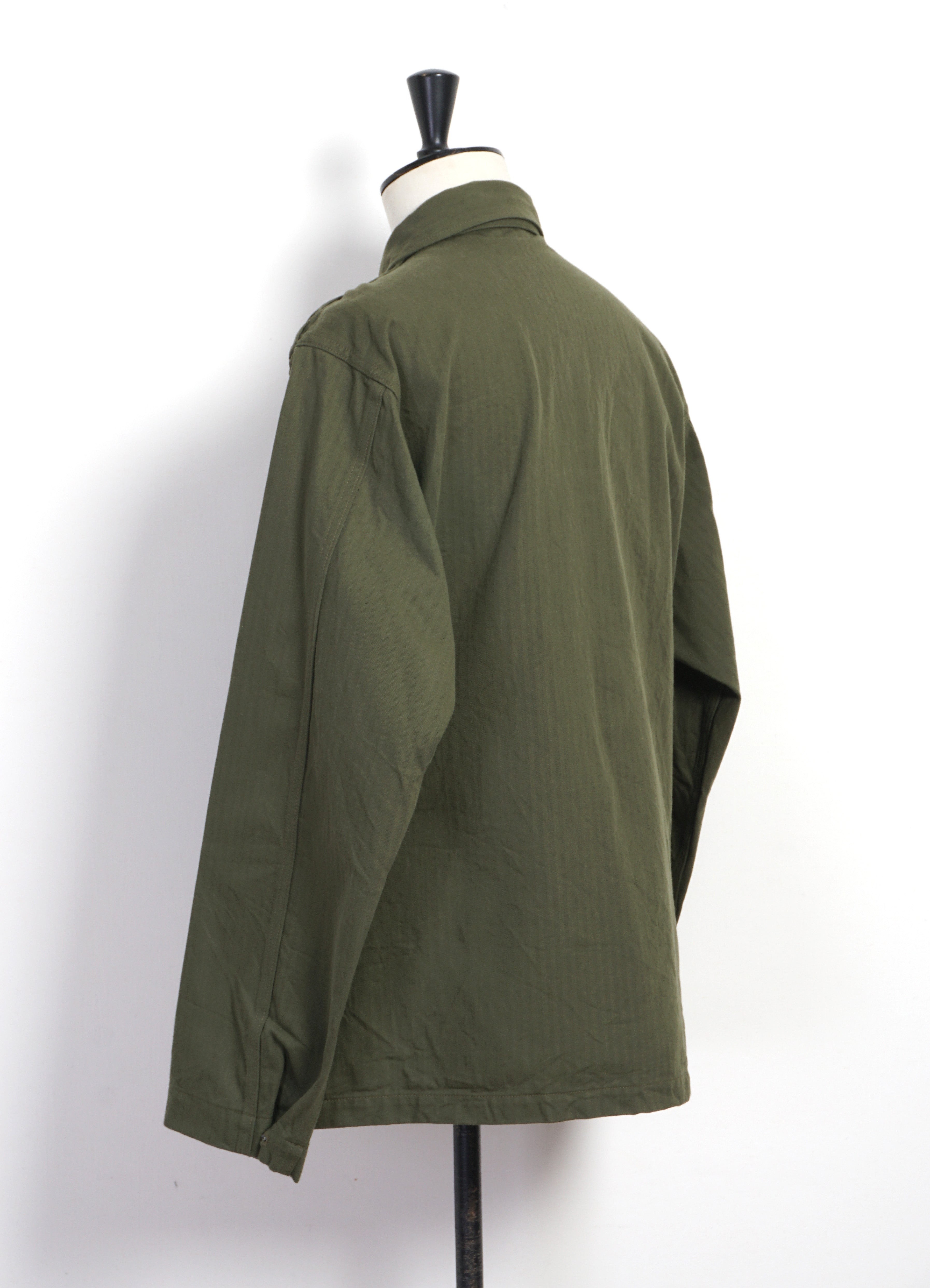 HERRINGBONE TWILL JACKET | Olive