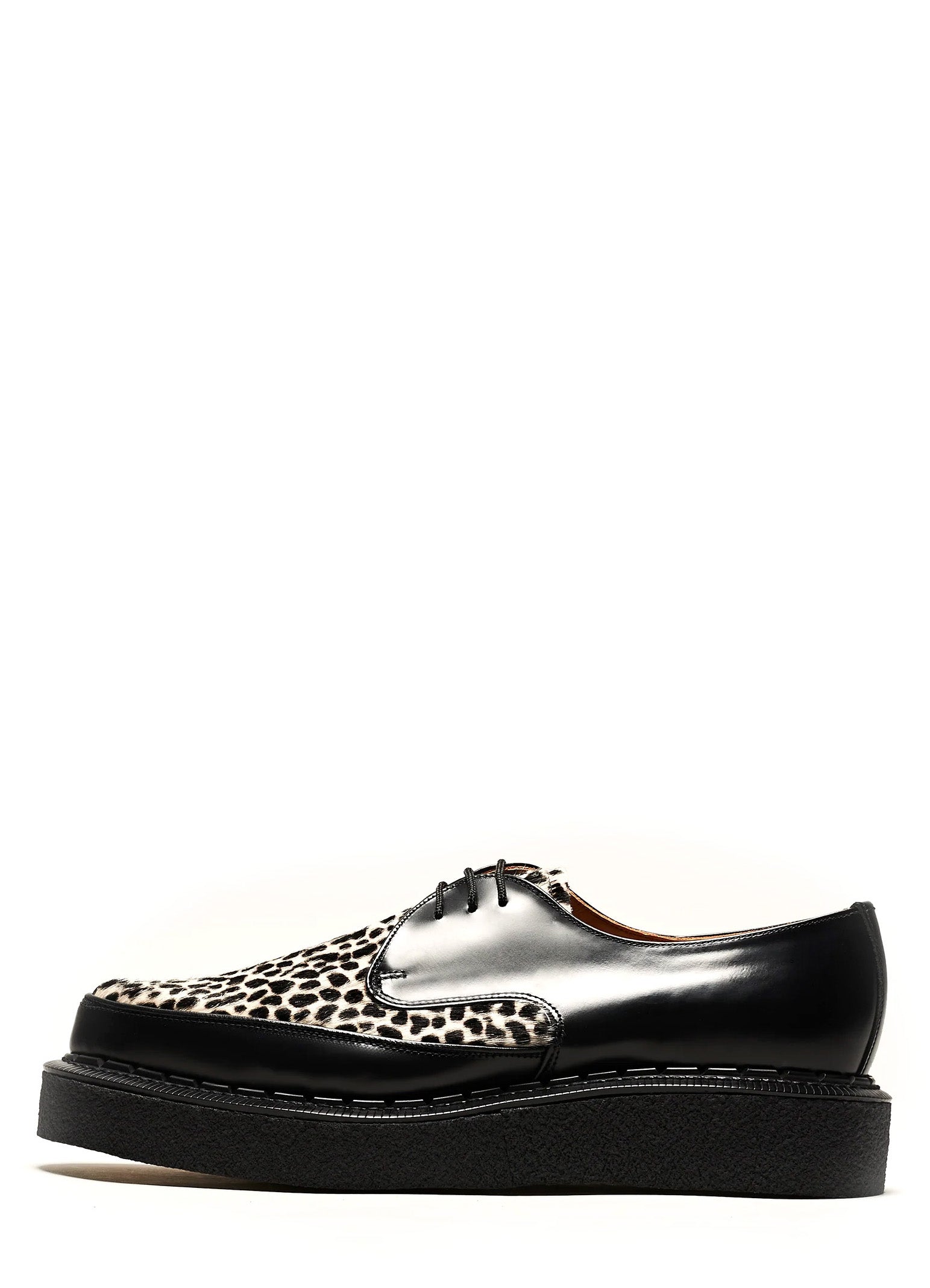 DIANO | Leather Shoe | Black/Leopard