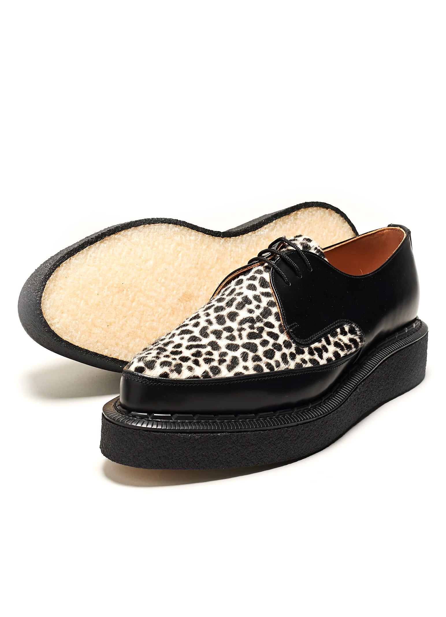 DIANO | Leather Shoe | Black/Leopard