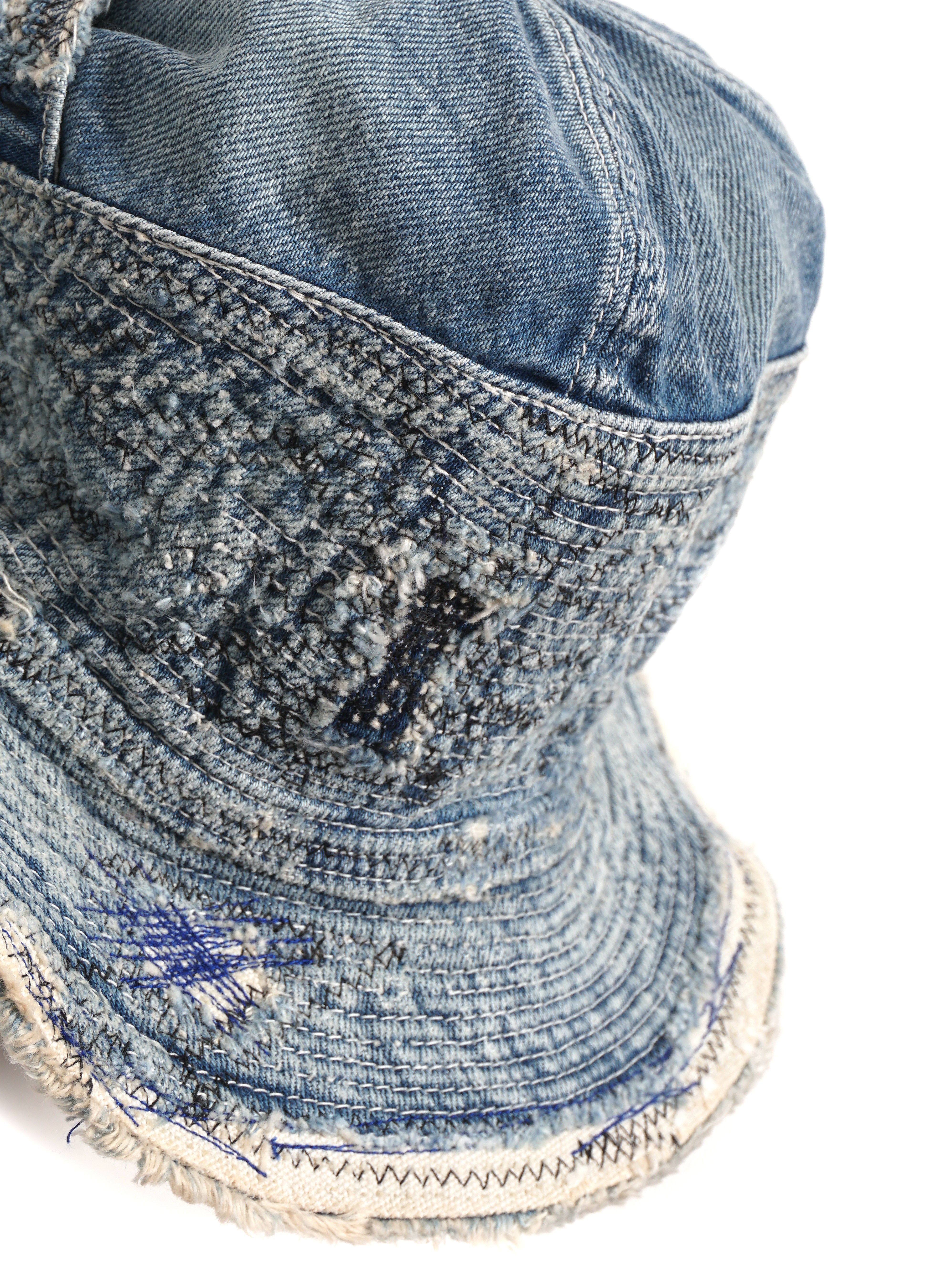 THE OLD MAN AND THE SEA | 11.5oz Denim Bucket Hat (Crash Remake) | Indigo