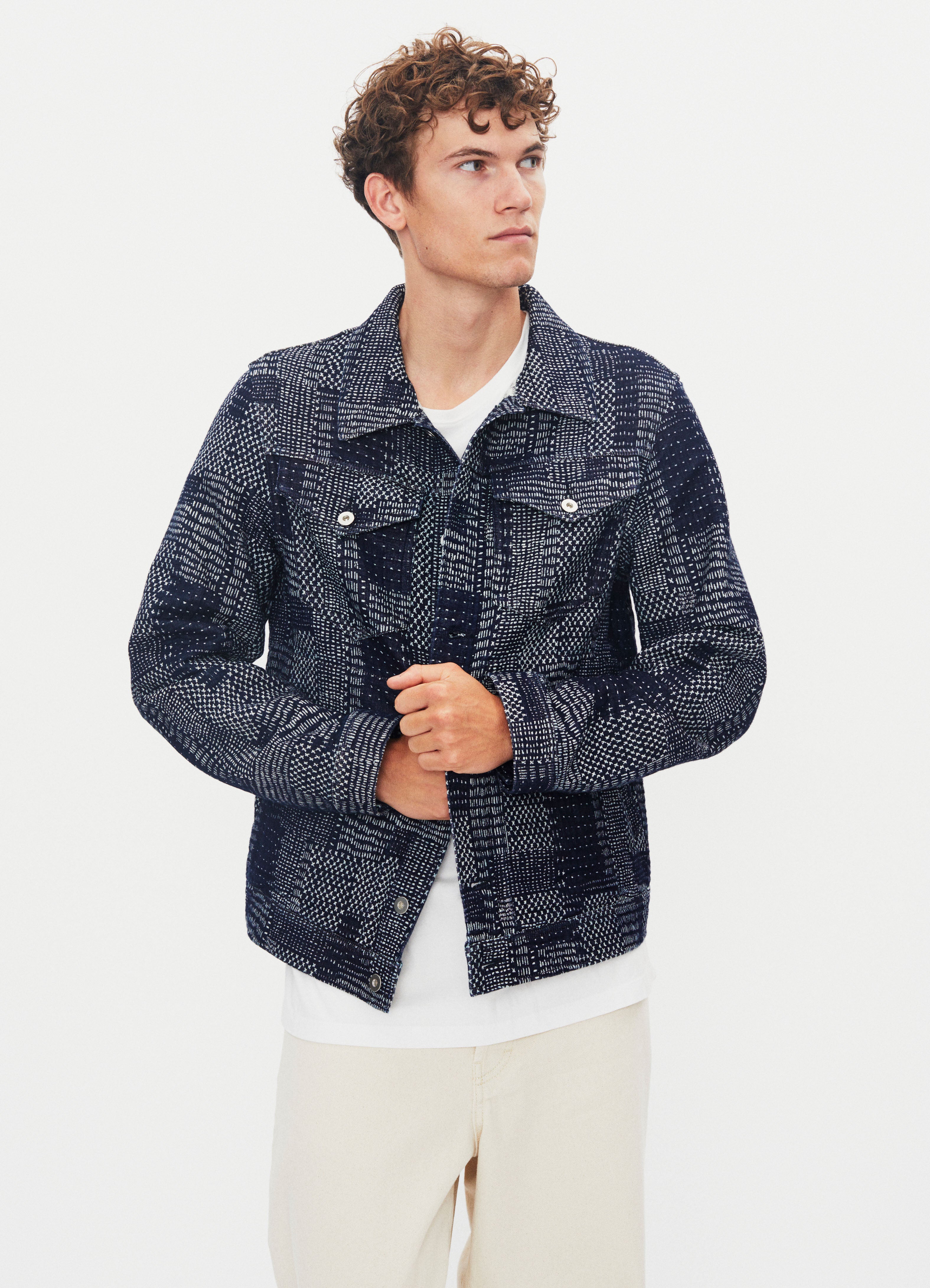 GENE 100-10-25-4 | Casual Workwear Jacket | Sashiko Indigo