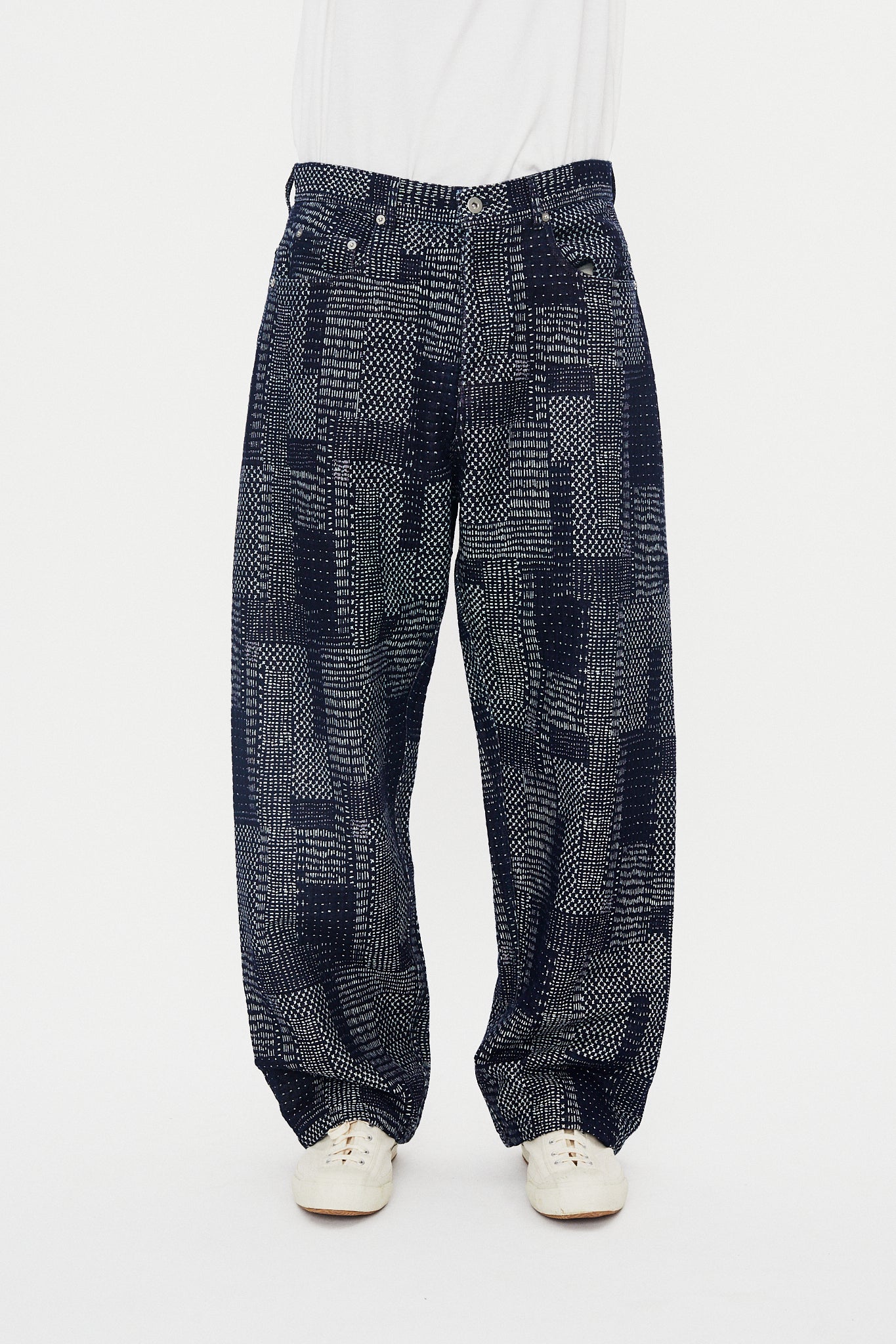 ROBBY 100-12-25-4 | Wide Cut Trousers | Sashiko Indigo – HANSEN