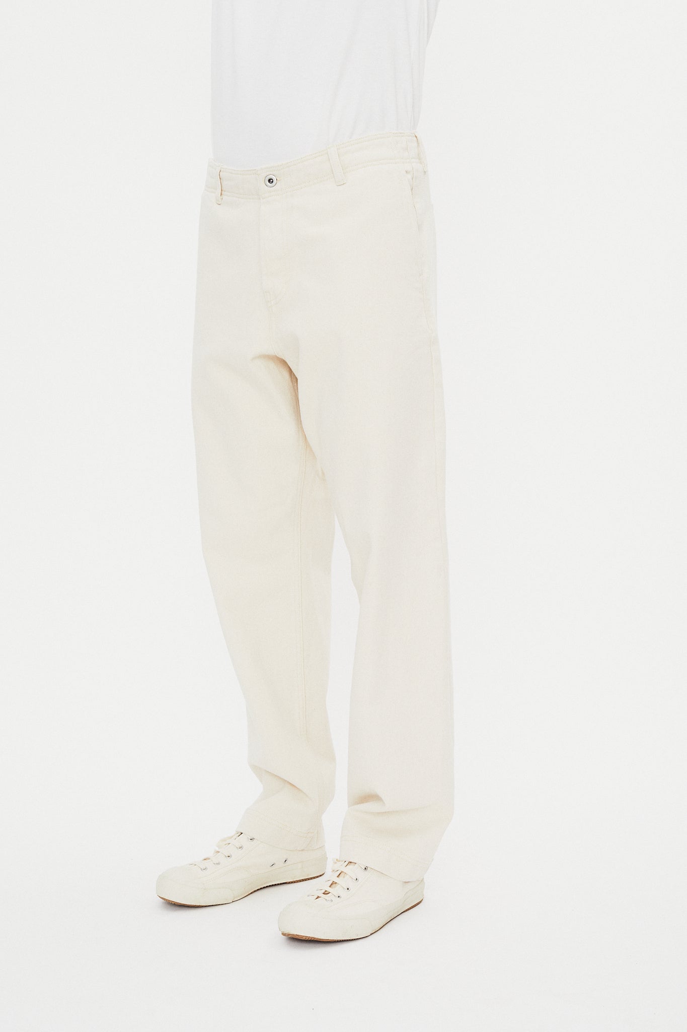 TRYGVE 31-26-1 | Cropped Workwear Trousers | Ecru