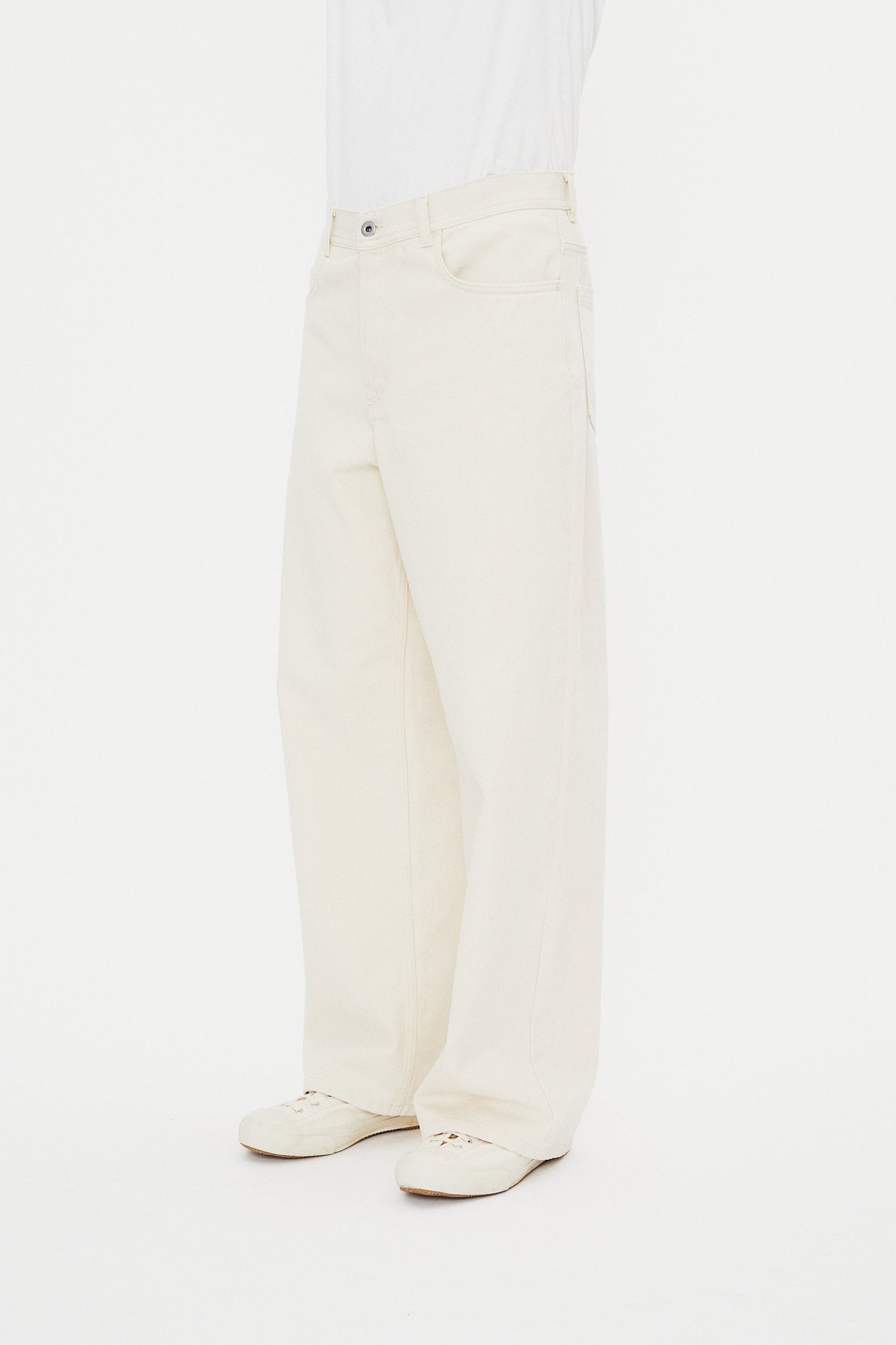 MILAN 31-26-1 | Straight Wide Workwear Trousers | Ecru