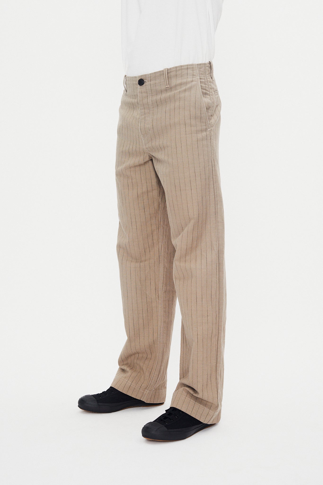 KELD 31-57-5 | Straight Cut Trousers | Beige Herringbone Pin