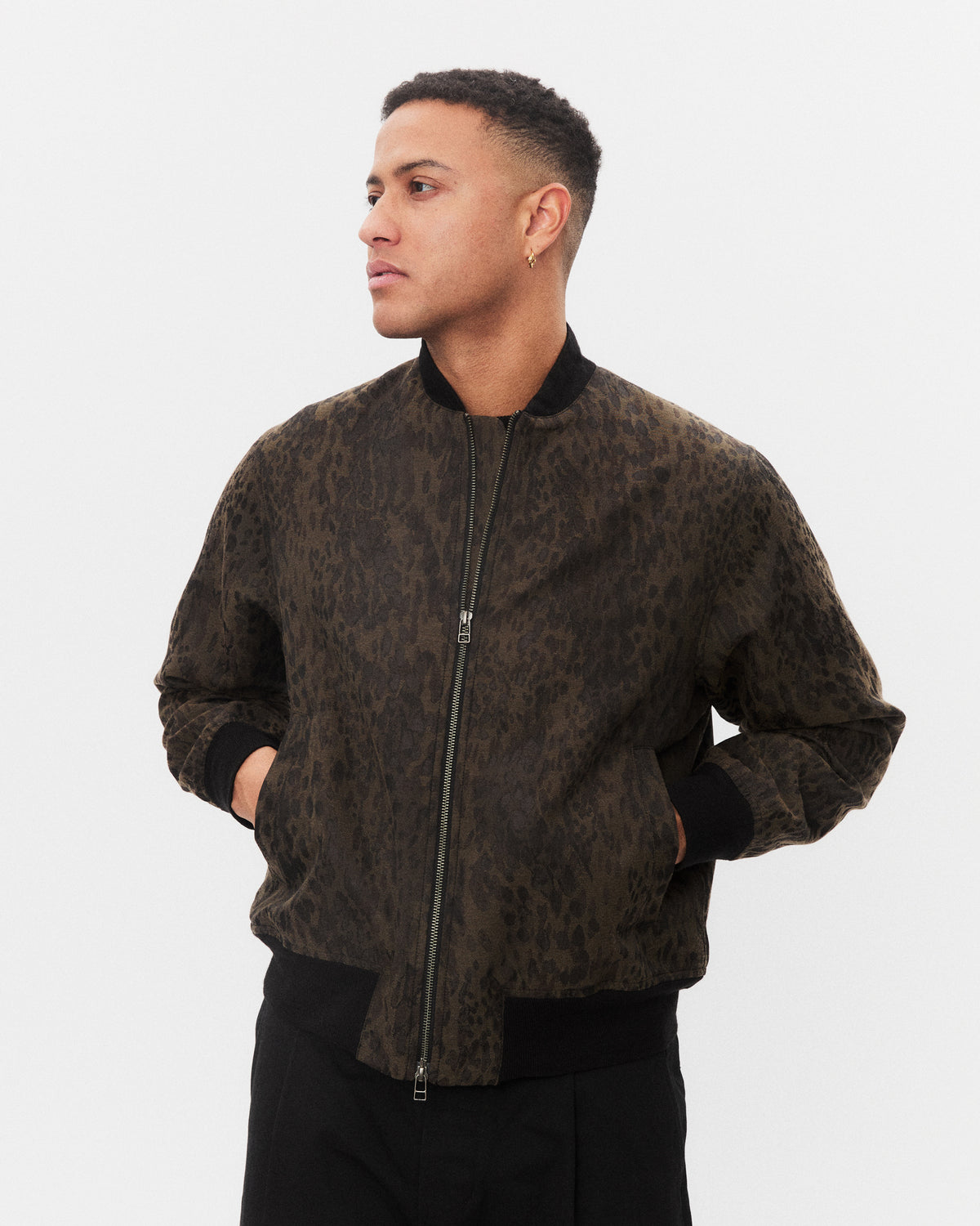 MAX 32-39-6 | Loose Fit Bomber Jacket | Camo Leopard