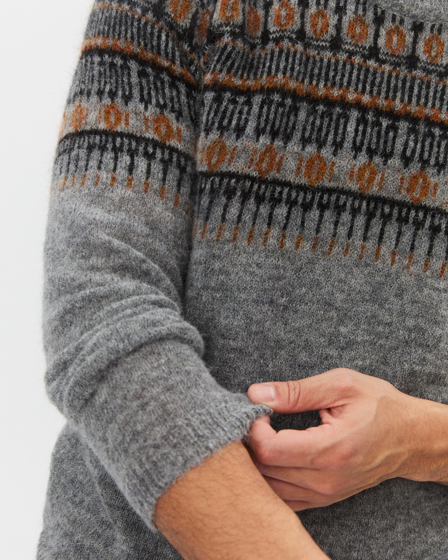 ESKE 32-02-5 | Jacquard Design Sweater | Nordic Grey