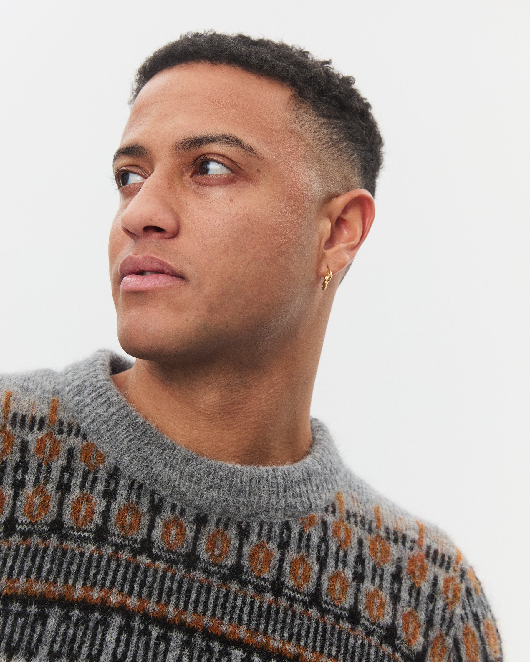 ESKE 32-02-5 | Jacquard Design Sweater | Nordic Grey