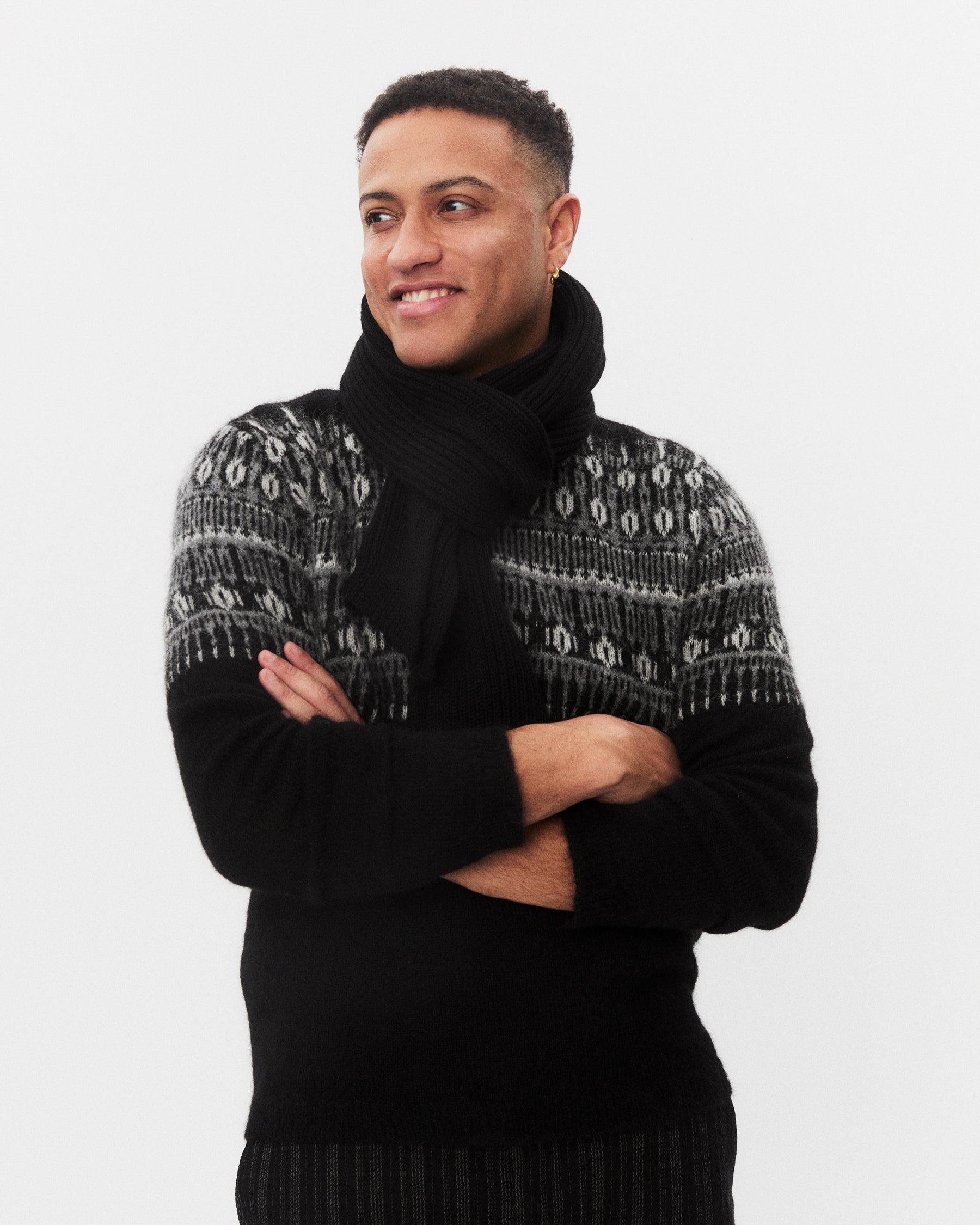 ESKE 32-02-2 | Jacquard Design Sweater | Nordic Black