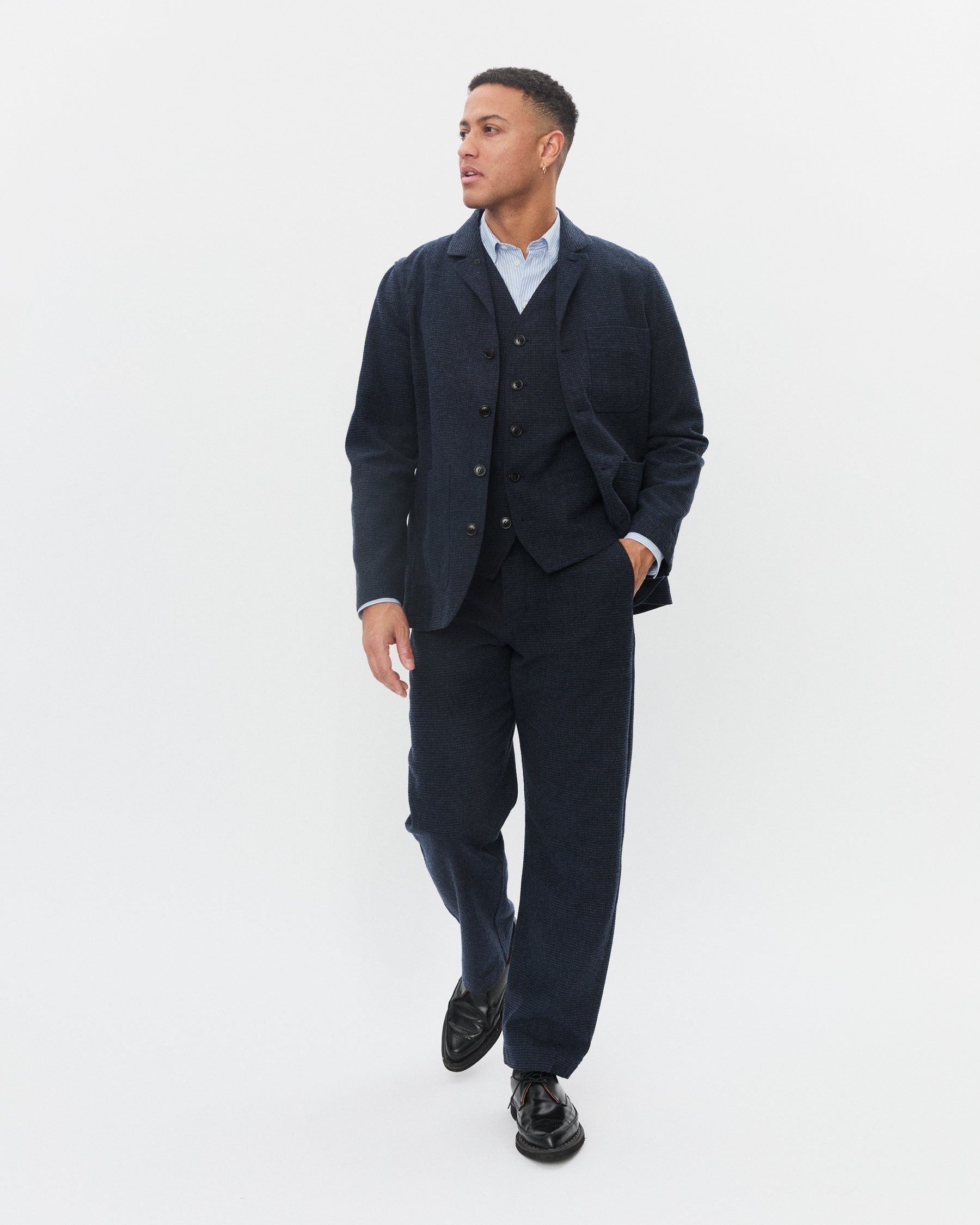 JOSEF 32-61-3 | Easy Four Button Blazer | Broken Blue