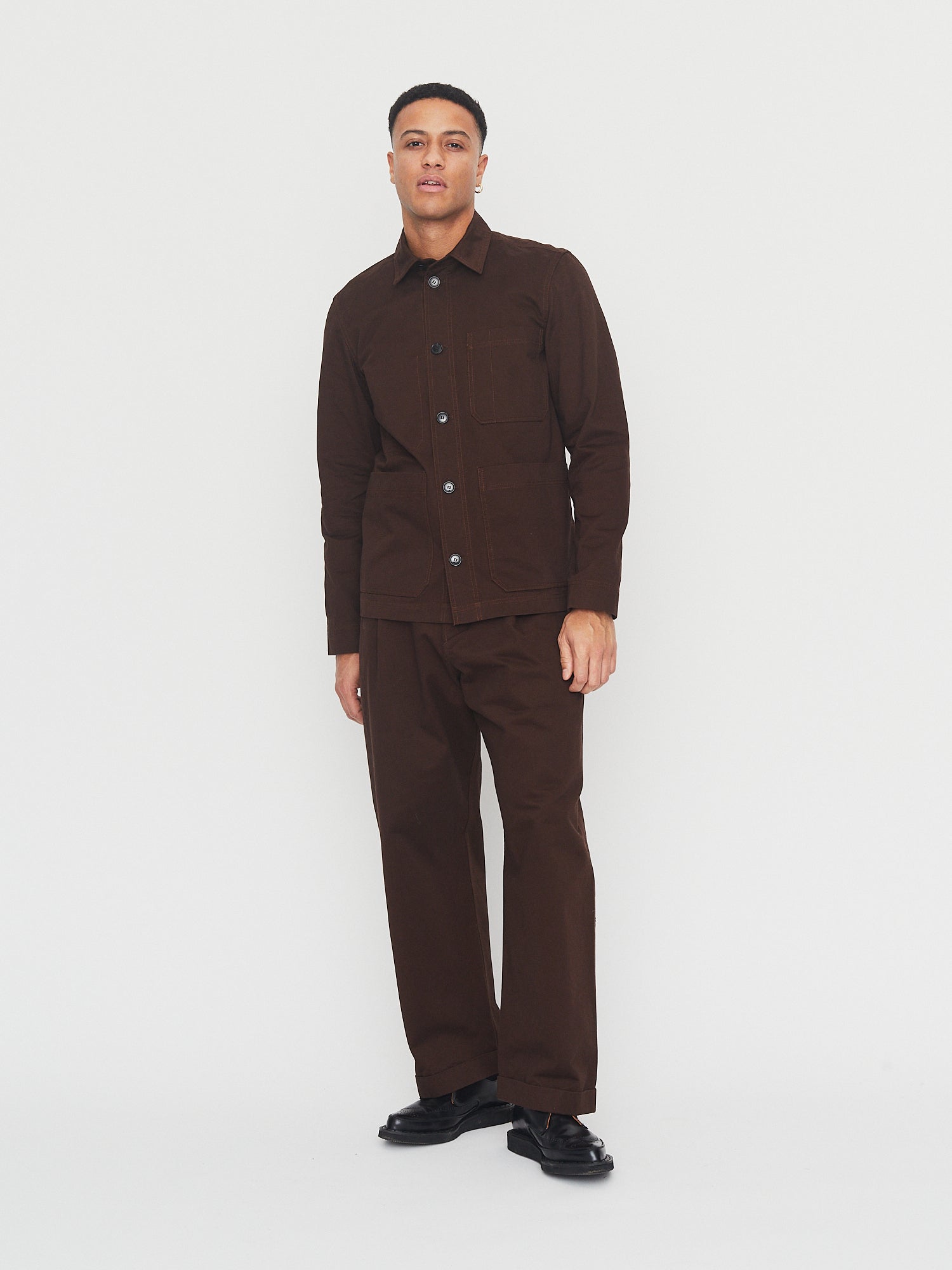 BOBBY 30-56-8 | Wide Pleated Everyday Trousers | Chestnut