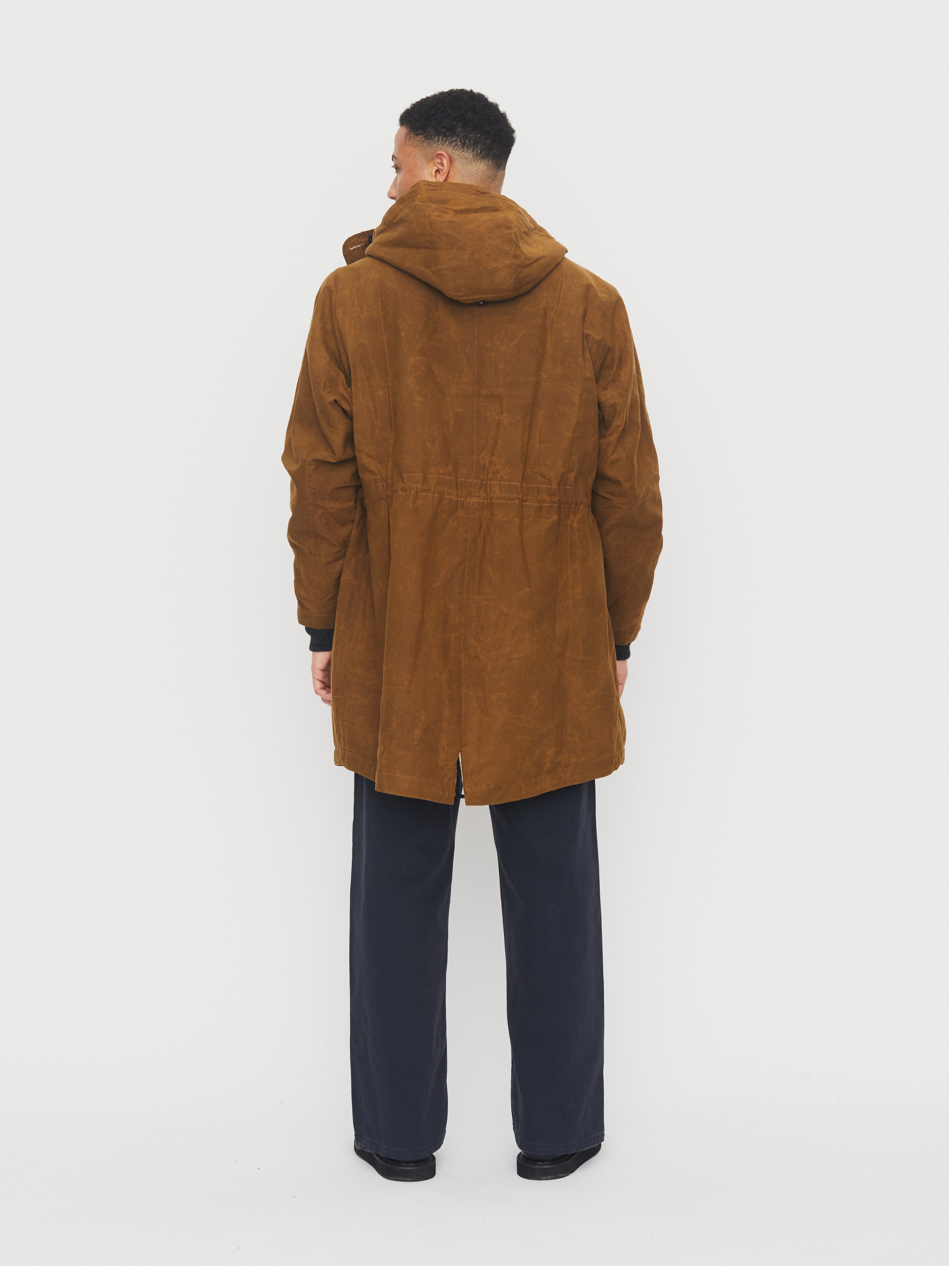 RASMUS 30-68-9 | Waxed Parka With Zipper | Breen