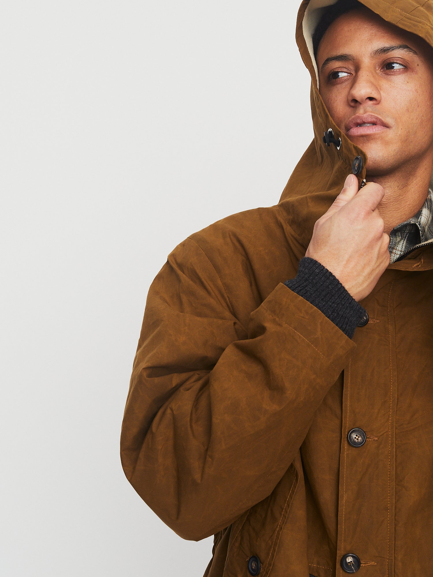 RASMUS 30-68-9 | Waxed Parka With Zipper | Breen