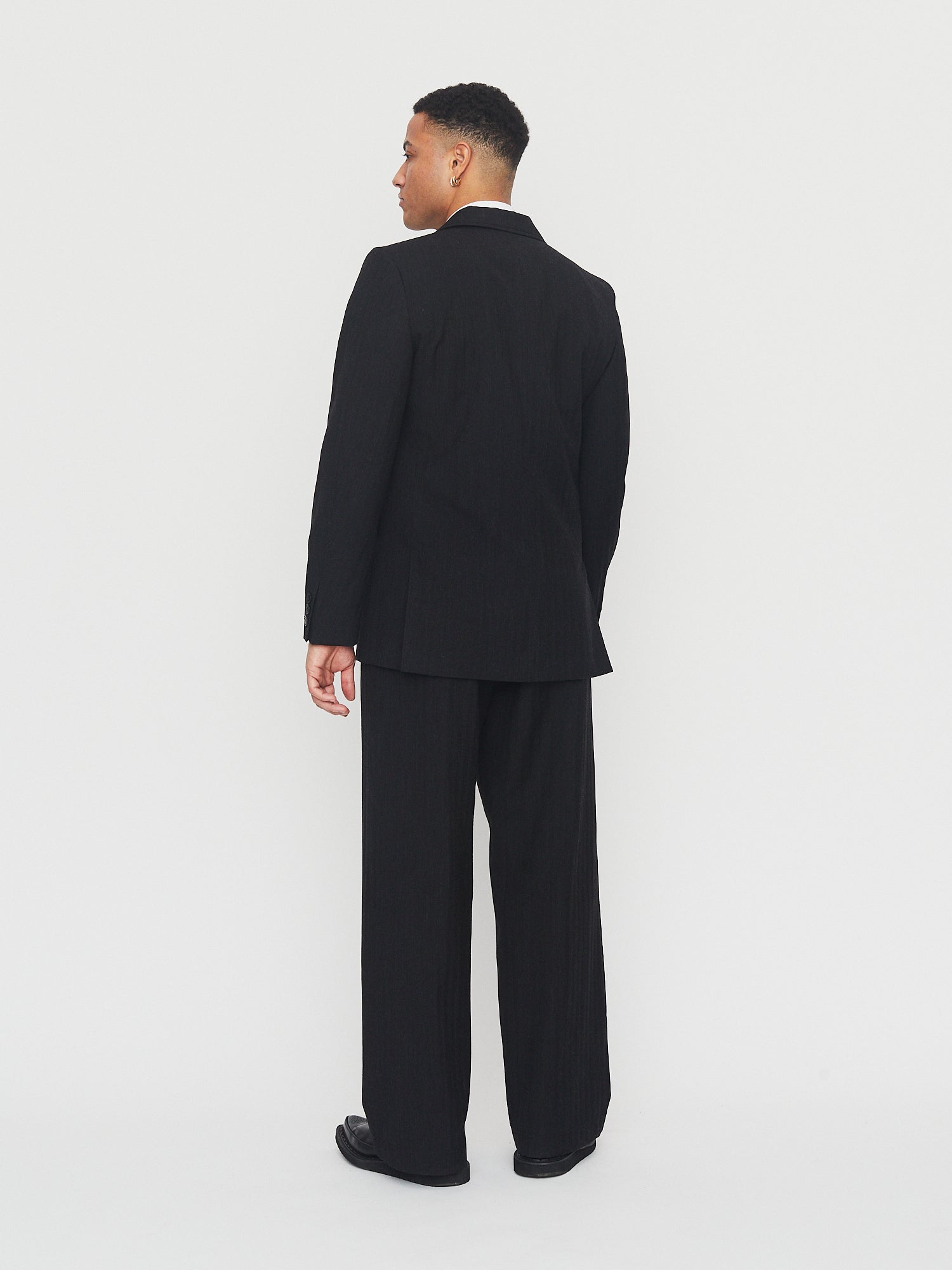 MIKA 30-33-2 | Wide Straight Pleated Trousers | Anthracite