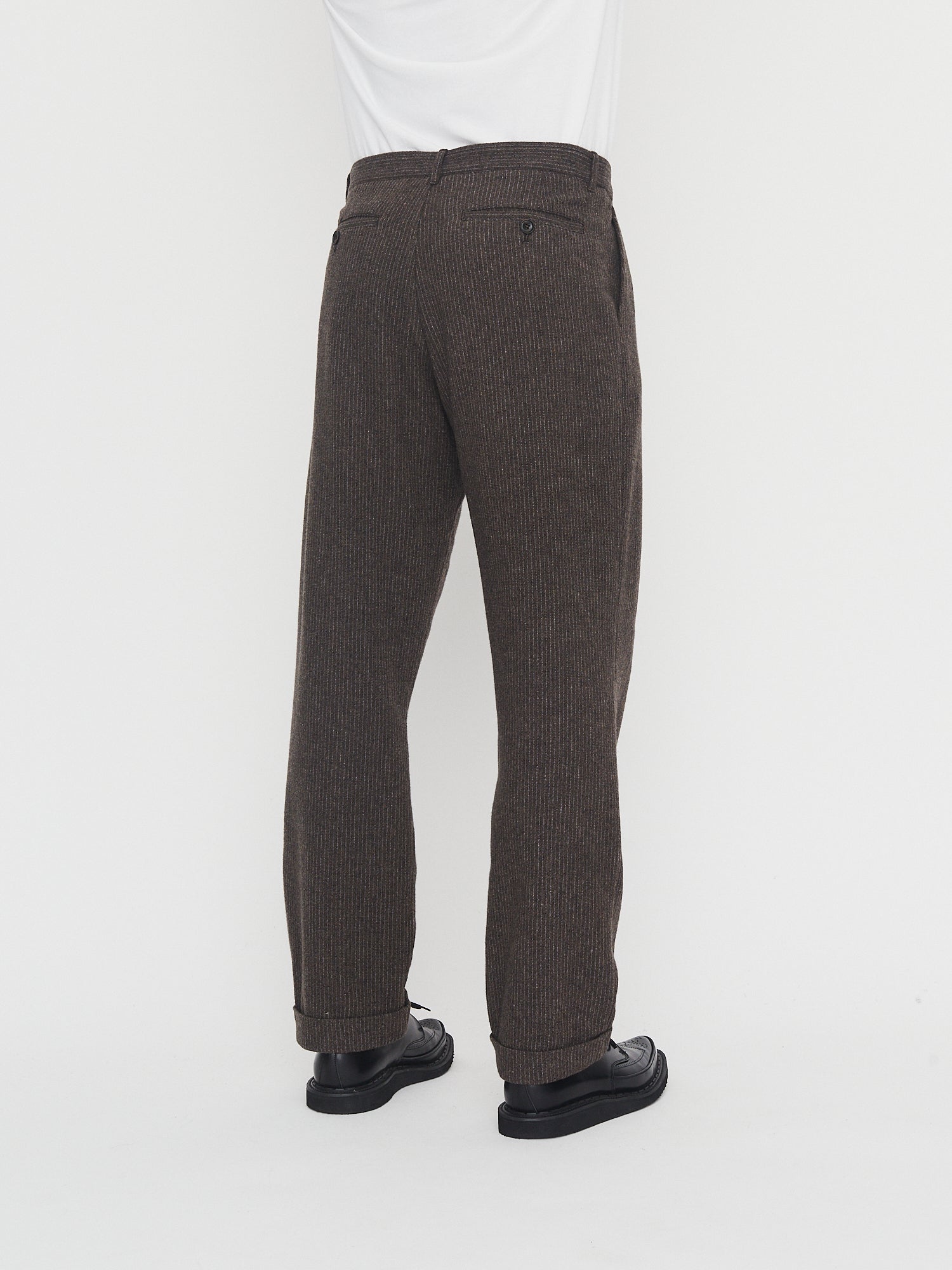 SUNE 30-44-9 | Pleated Classic Trousers | Brown Wool Pin