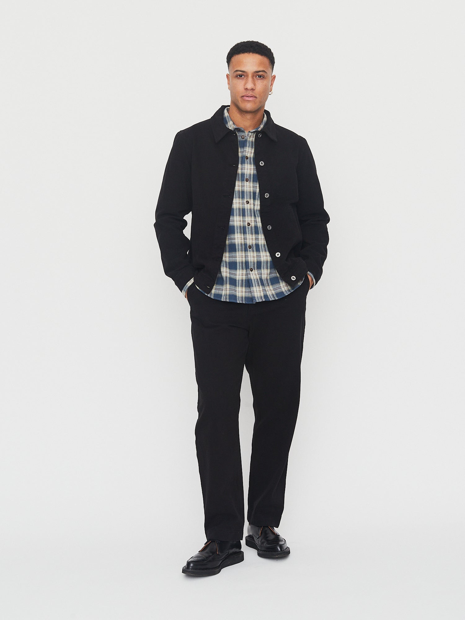 RAYMOND 30-22-3 | Loose Cut Shirt | Blue Checks