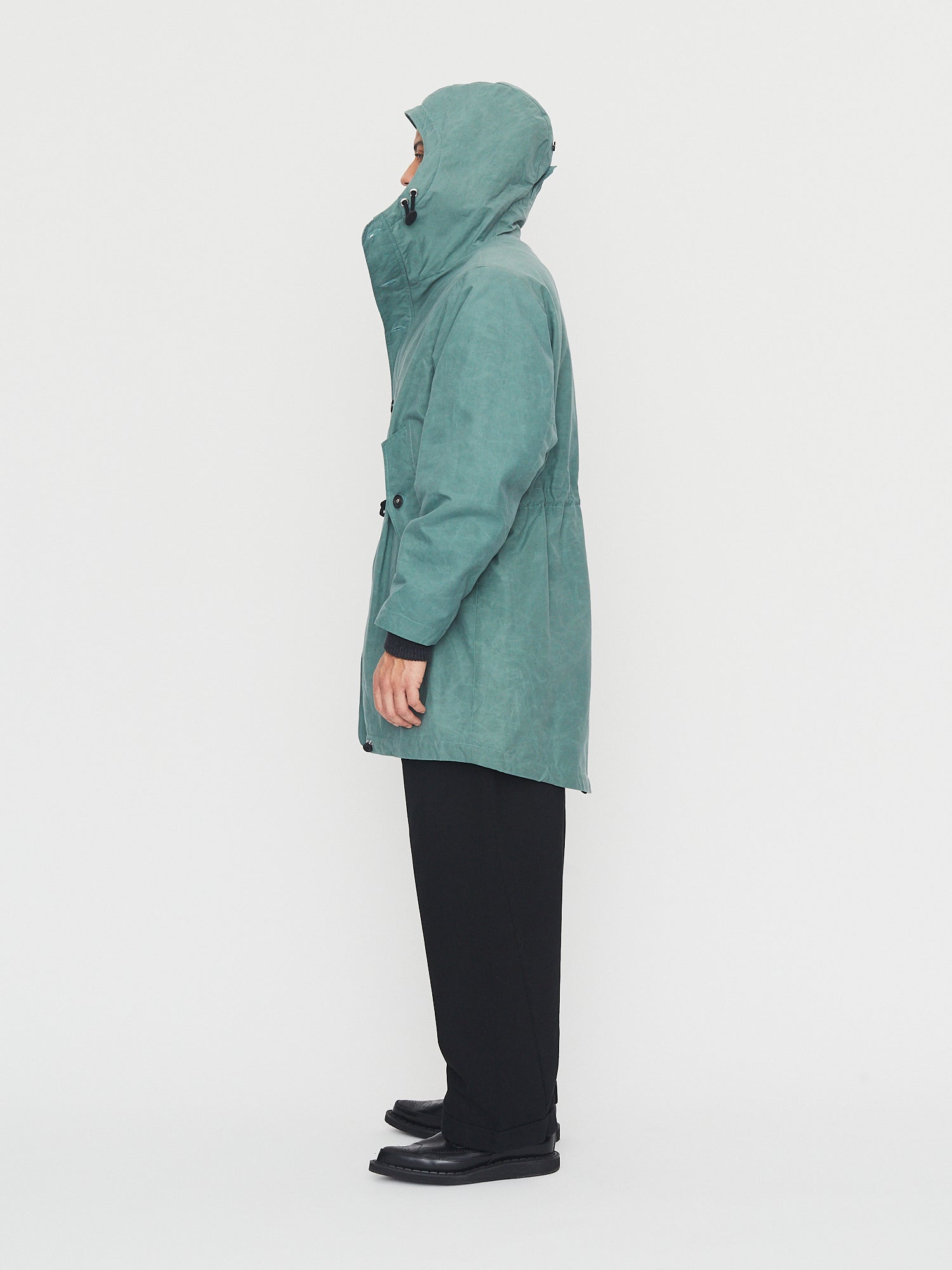 RASMUS 30-68-6 | Waxed Parka With Zipper | Faded Green