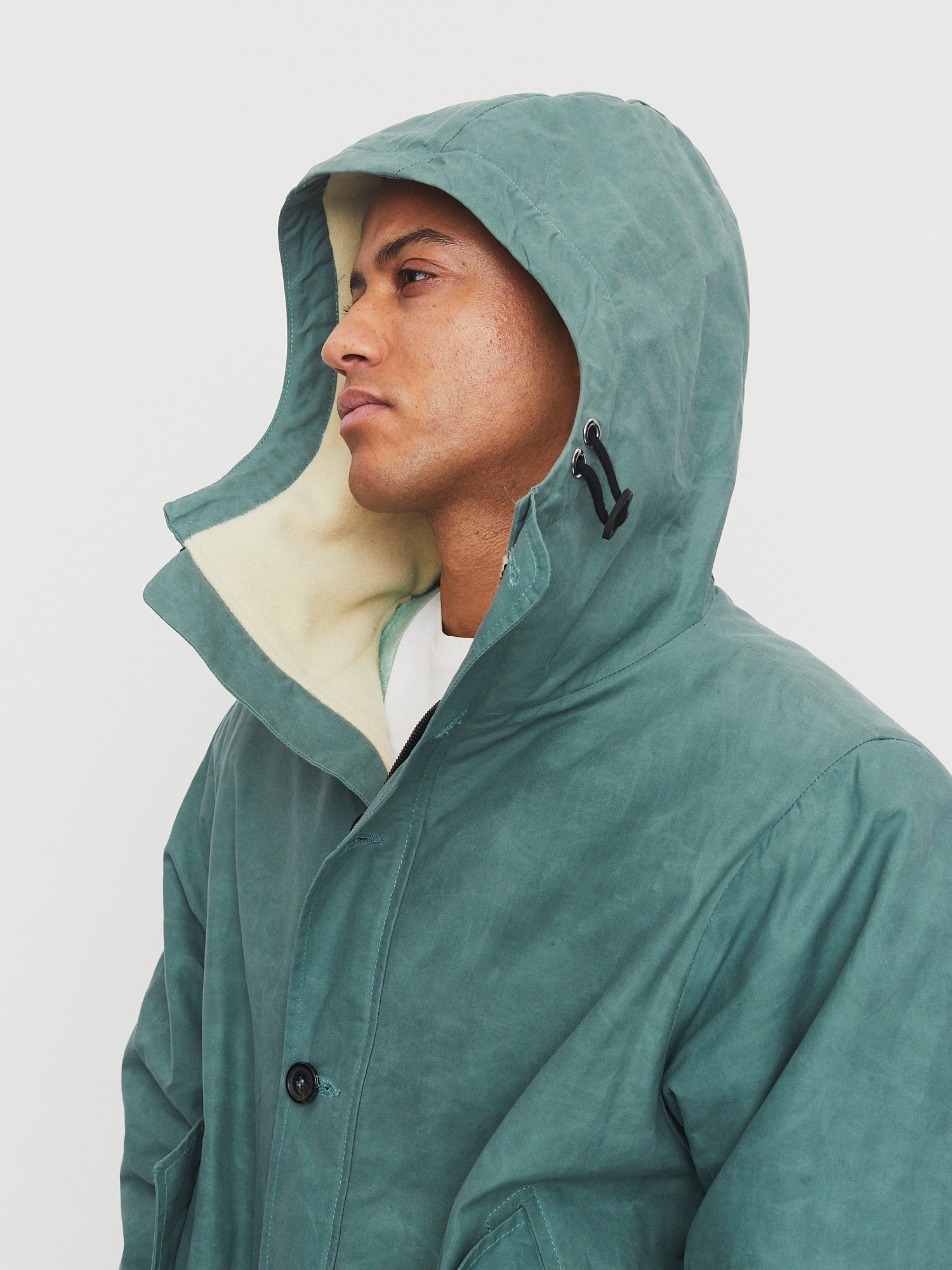 RASMUS 30-68-6 | Waxed Parka With Zipper | Faded Green