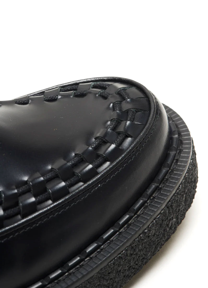 HATTON | Basketweave Leather Shoe | Black