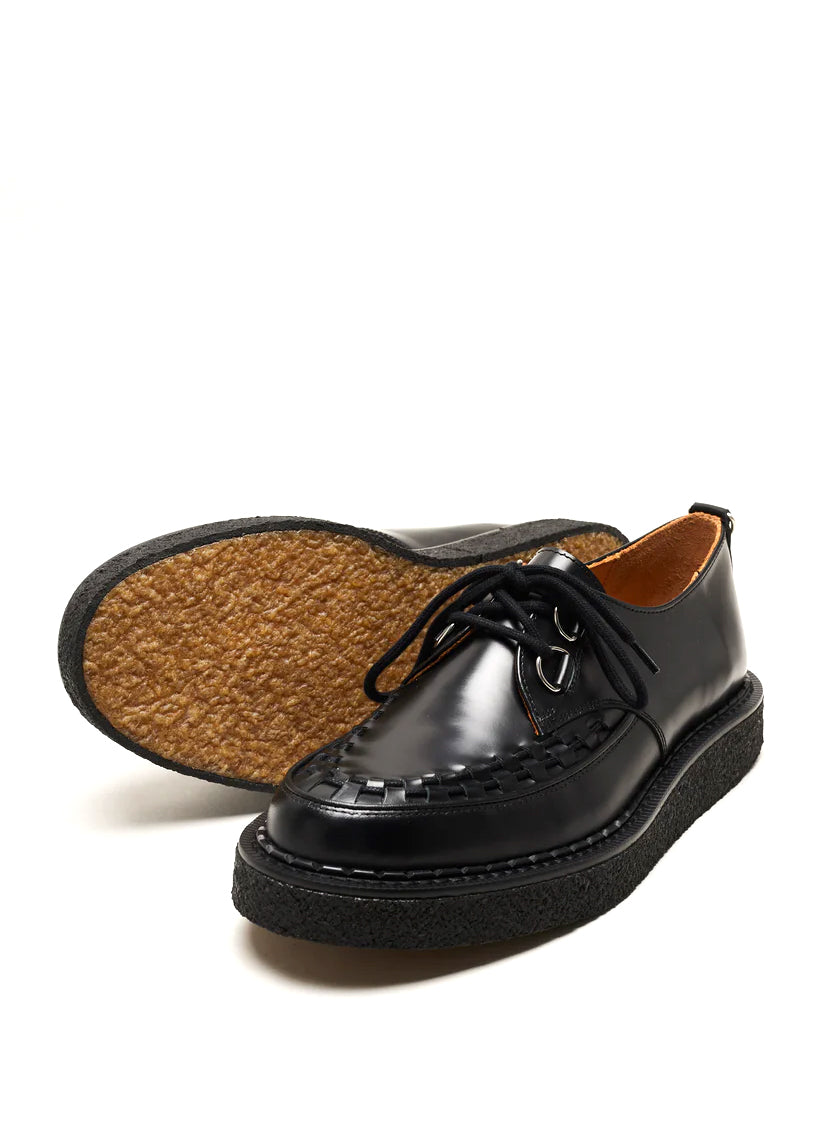 HATTON | Basketweave Leather Shoe | Black