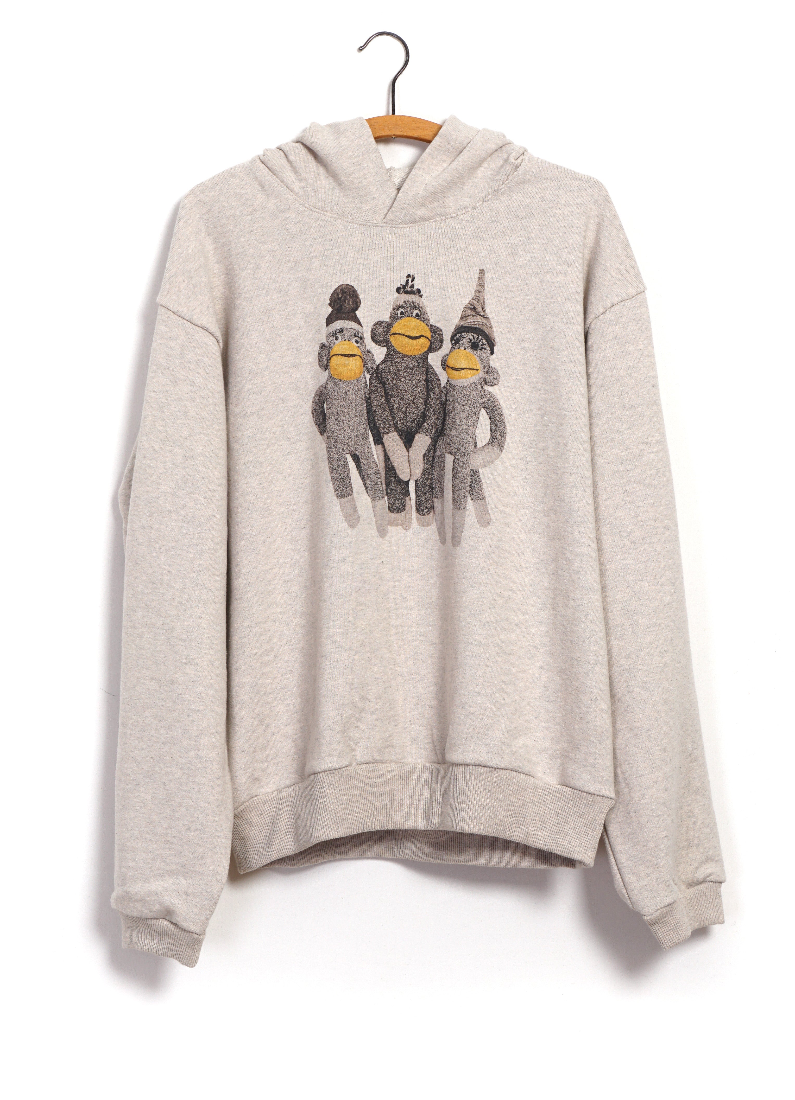 MONKEY AMIGOS | Top Fleece Hoodie | Ecru