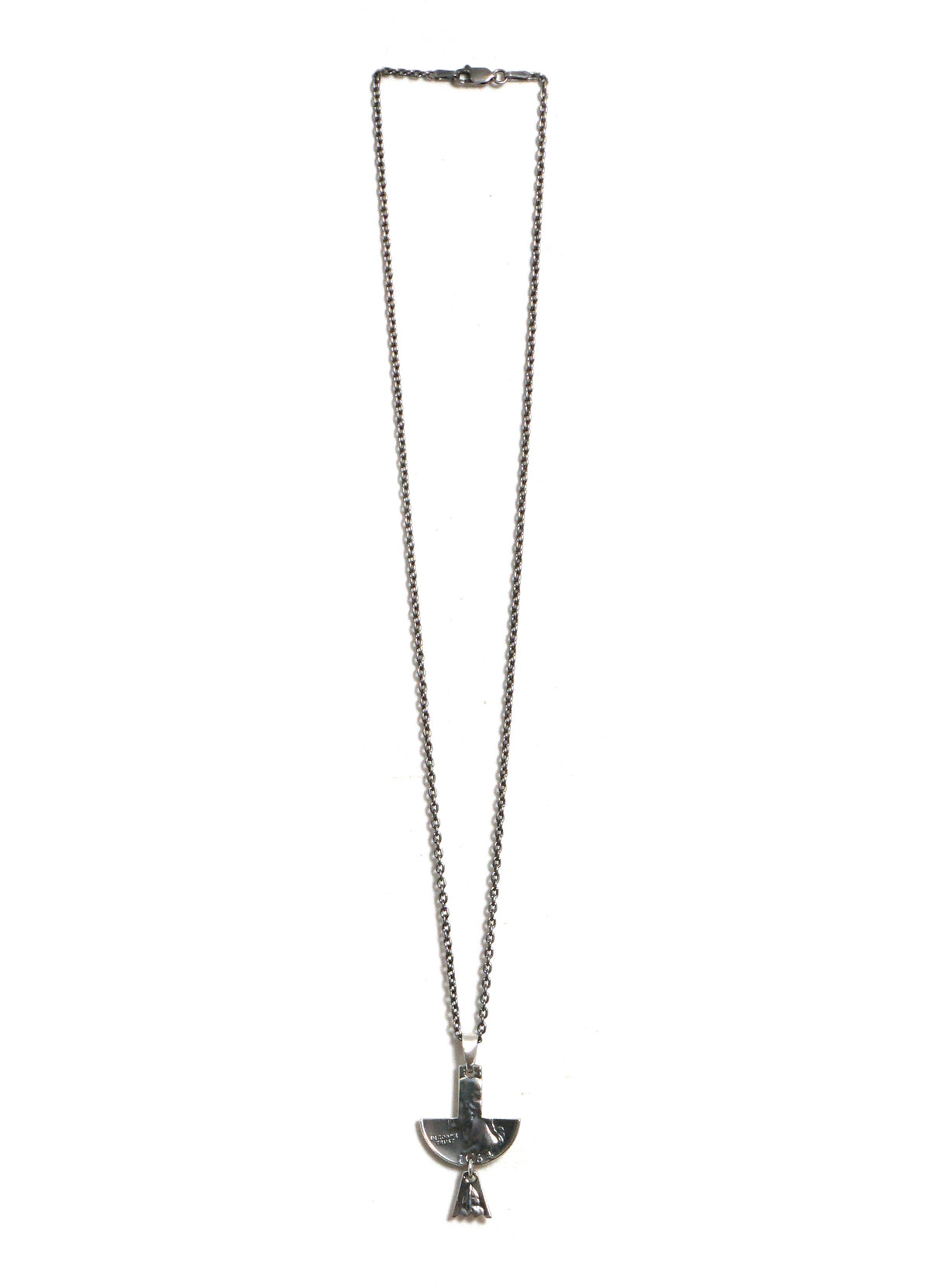 N-668 | Peyote Bird Necklace | Silver Coin