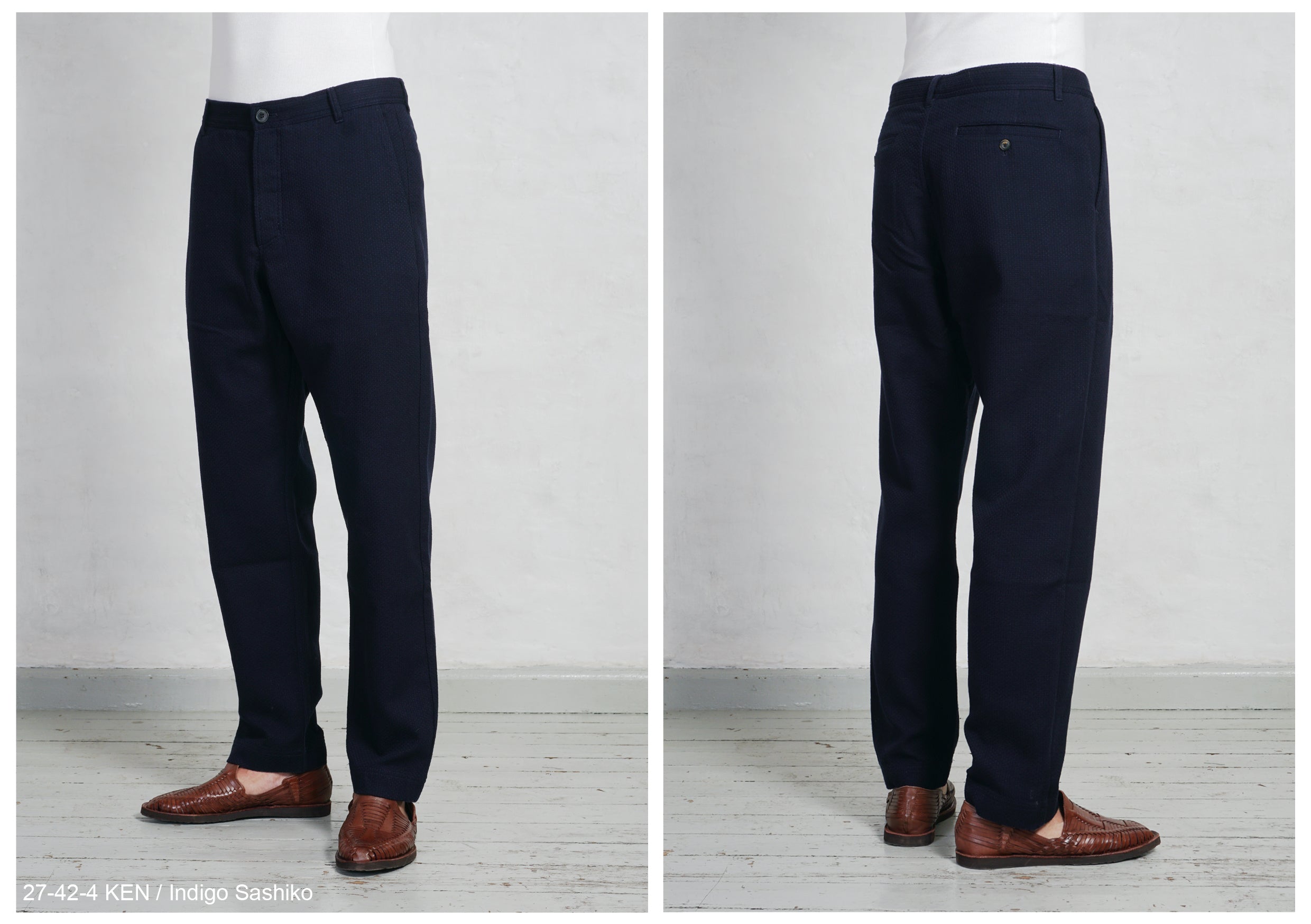 KEN | Wide Cut Trousers | Indigo Sashiko | HANSEN Garments