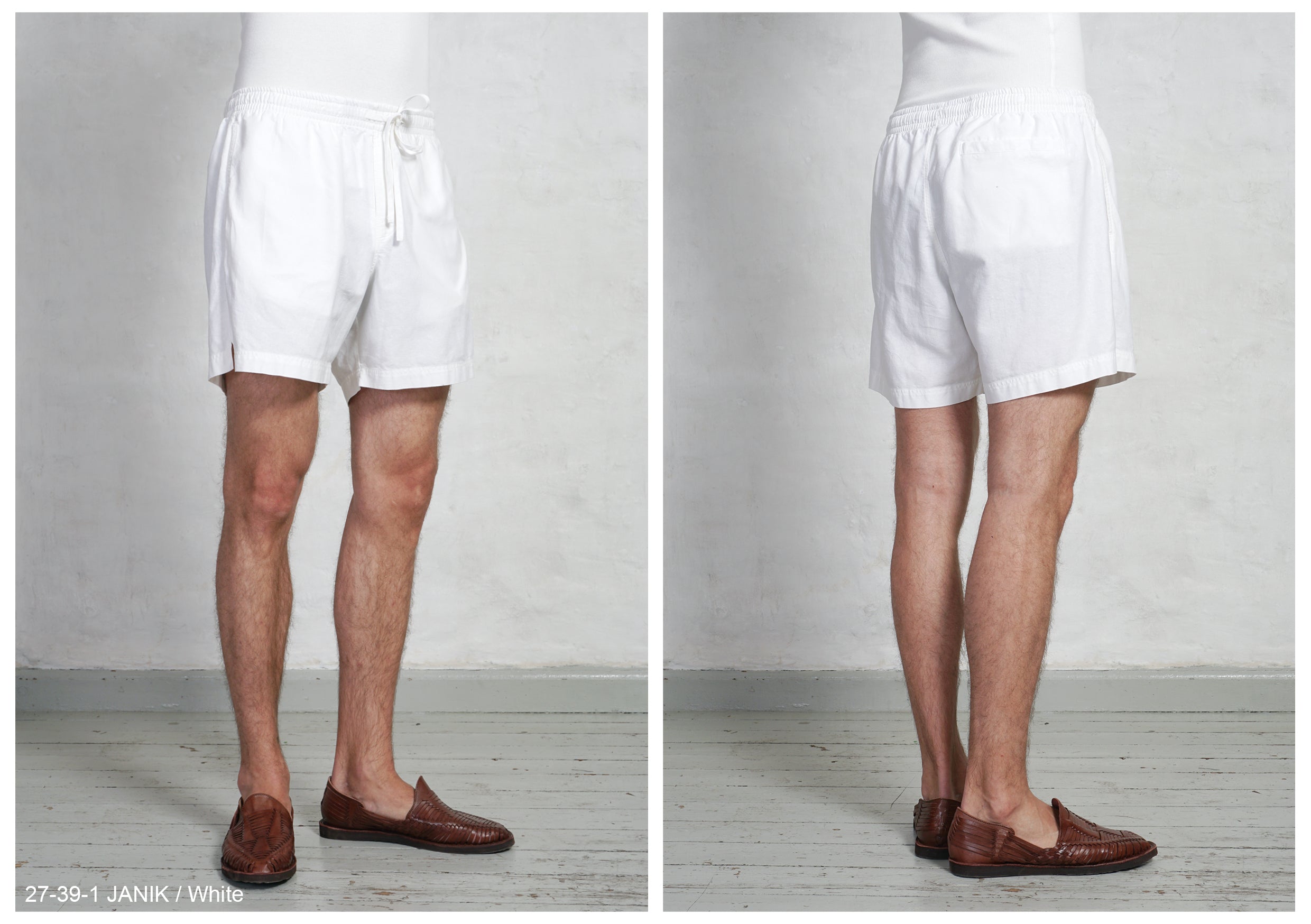 JANIK | Casual Drawstring Shorts | White