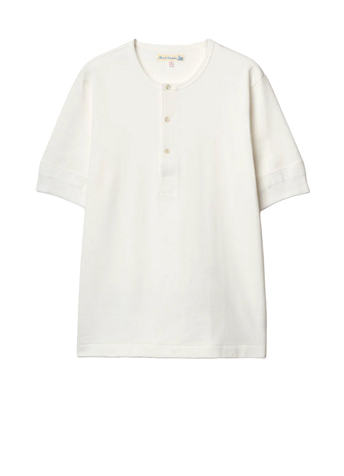 GOOD ORIGINALS | Loopwheeled Short Sleeve Henley | White
