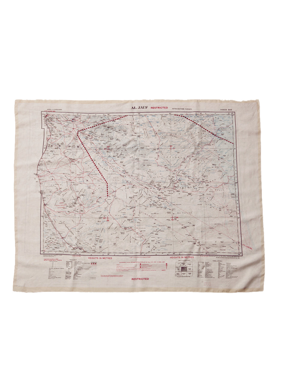 ESCAPE SCARF | Vintage British Army Map | Beirut / Damascus / Al Jauf