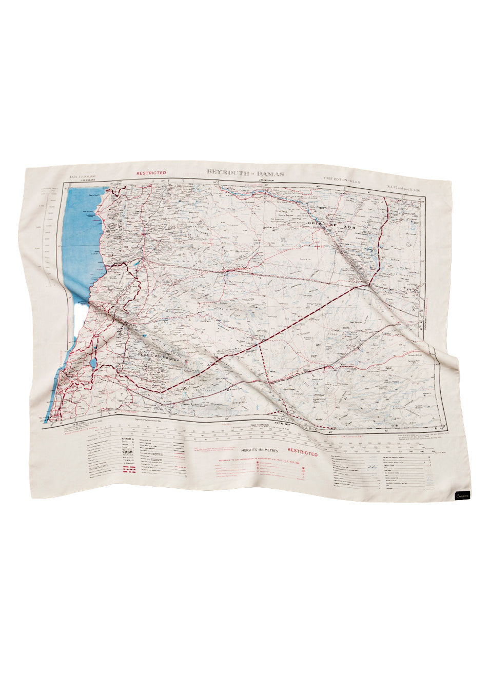 ESCAPE SCARF | Vintage British Army Map | Beirut / Damascus / Al Jauf