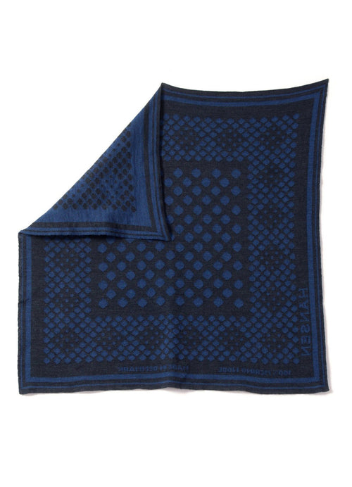 BANDANA ONE 30-01-2 | Knitted Wool Bandana | Blue / Black