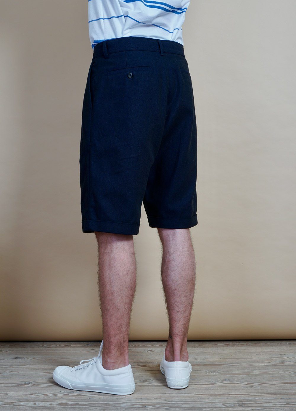 HANSEN GARMENTS - BIRK | Single Pleated Shorts | Indigo - HANSEN Garments